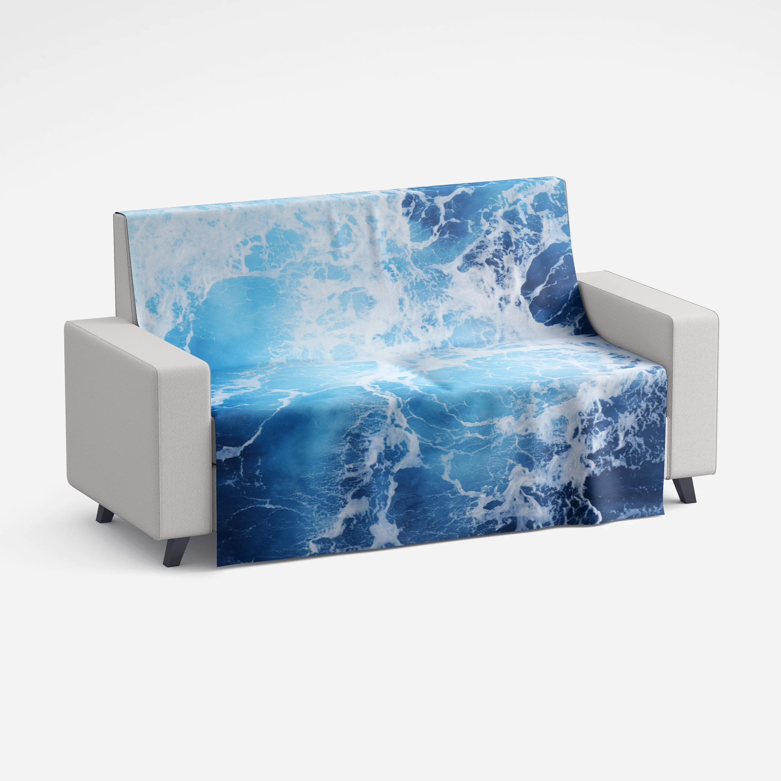 Blue Ocean Surf Fleece Blanket — Beach Surf Decor by Nature City Co.