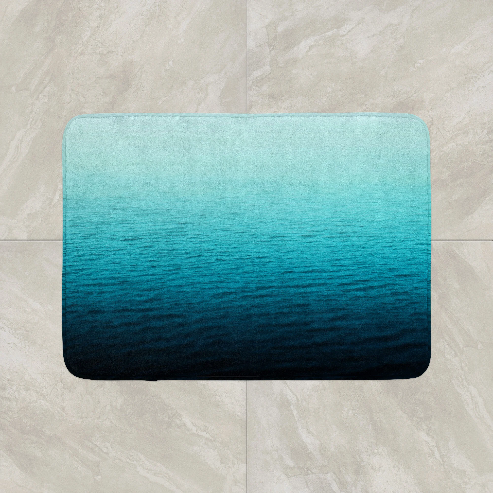 Aquamarine Sea Bath Mat — Beach Surf Decor by Nature City Co.