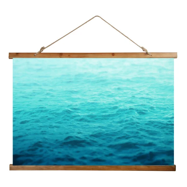 Turquoise Waters - Wood Topped Wall Tapestry