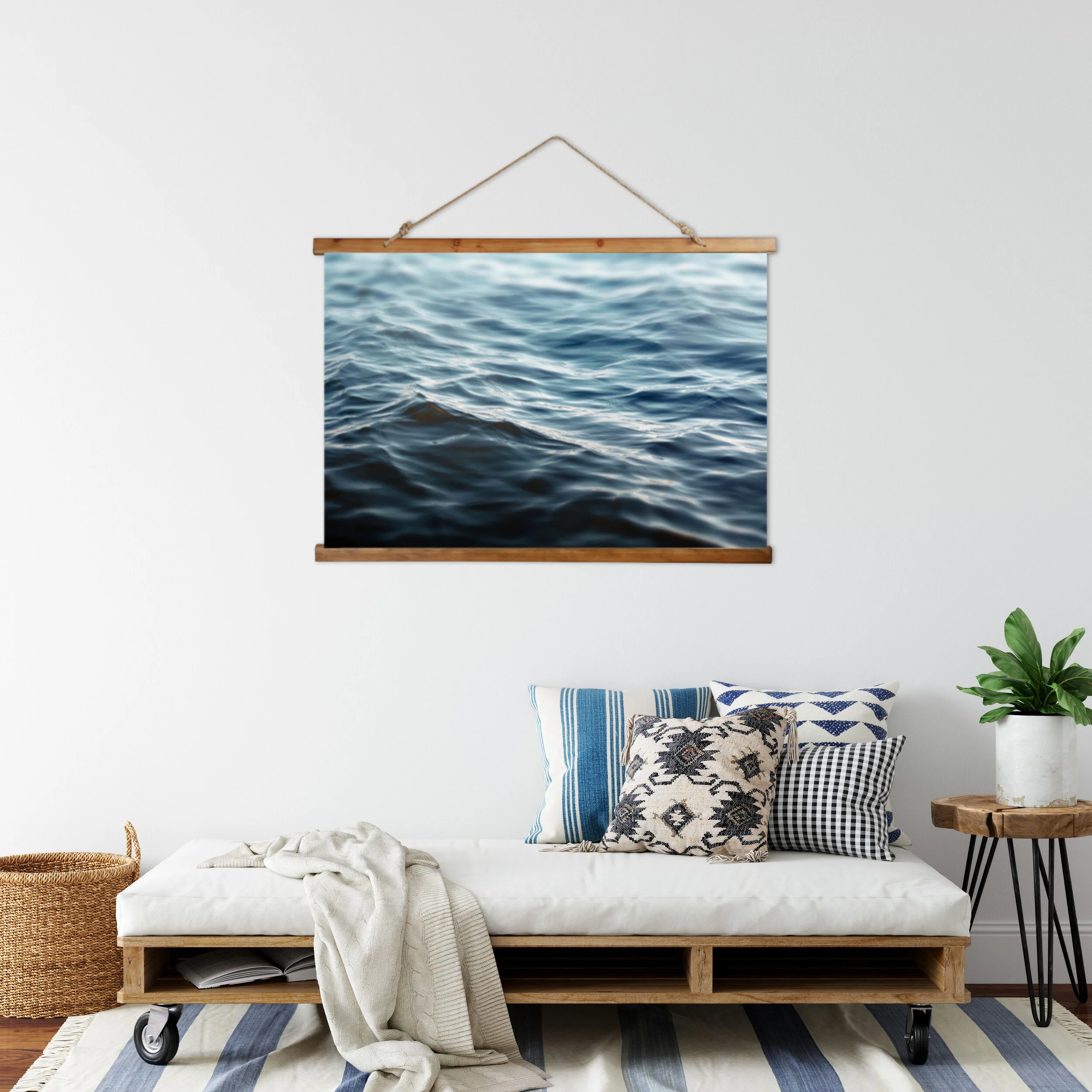 Dark Waters 2 - Wood Topped Wall Tapestry