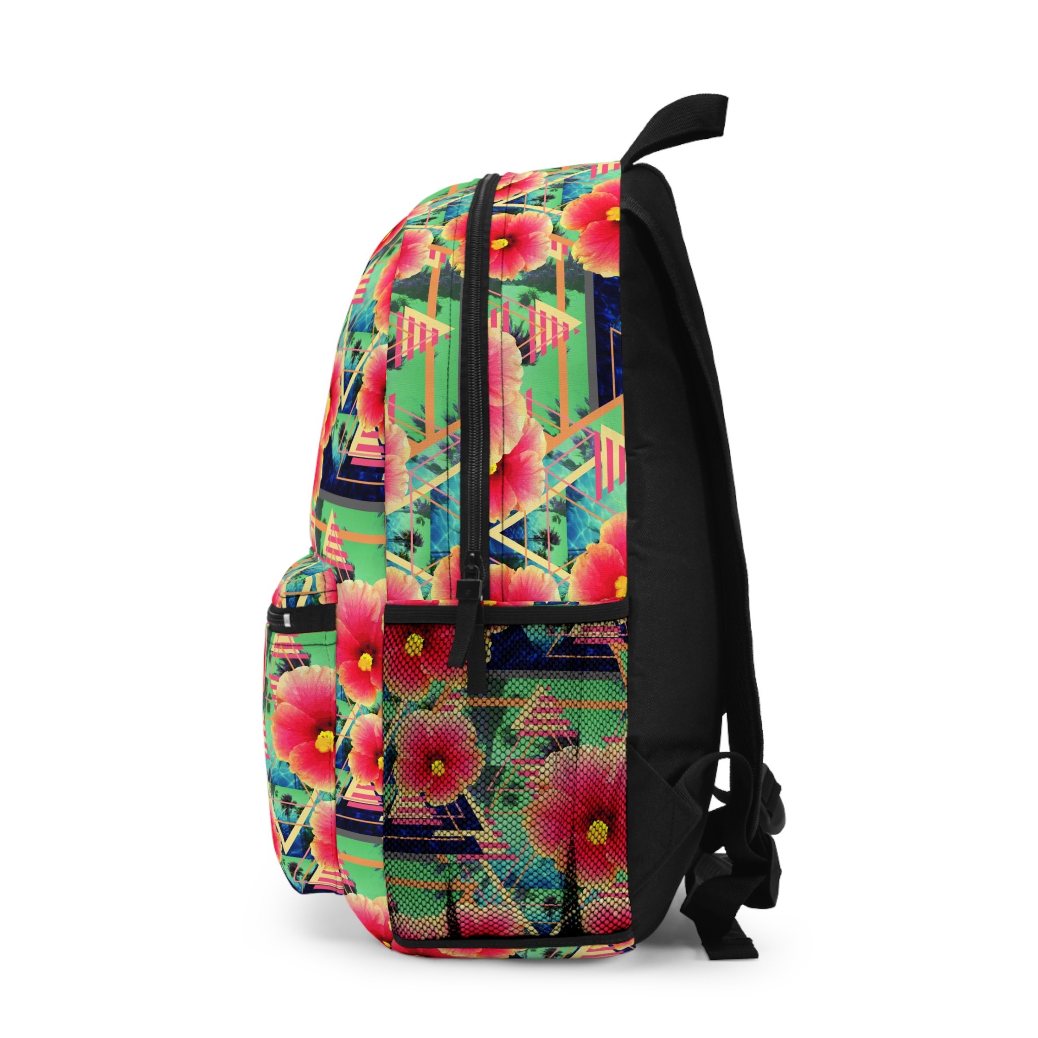 HYPE Floral Flowers Backpack‎ New Garden Canvas Multicolor Hype Girls Iconic Black Happy Flower Backpack | Hype main image 2
