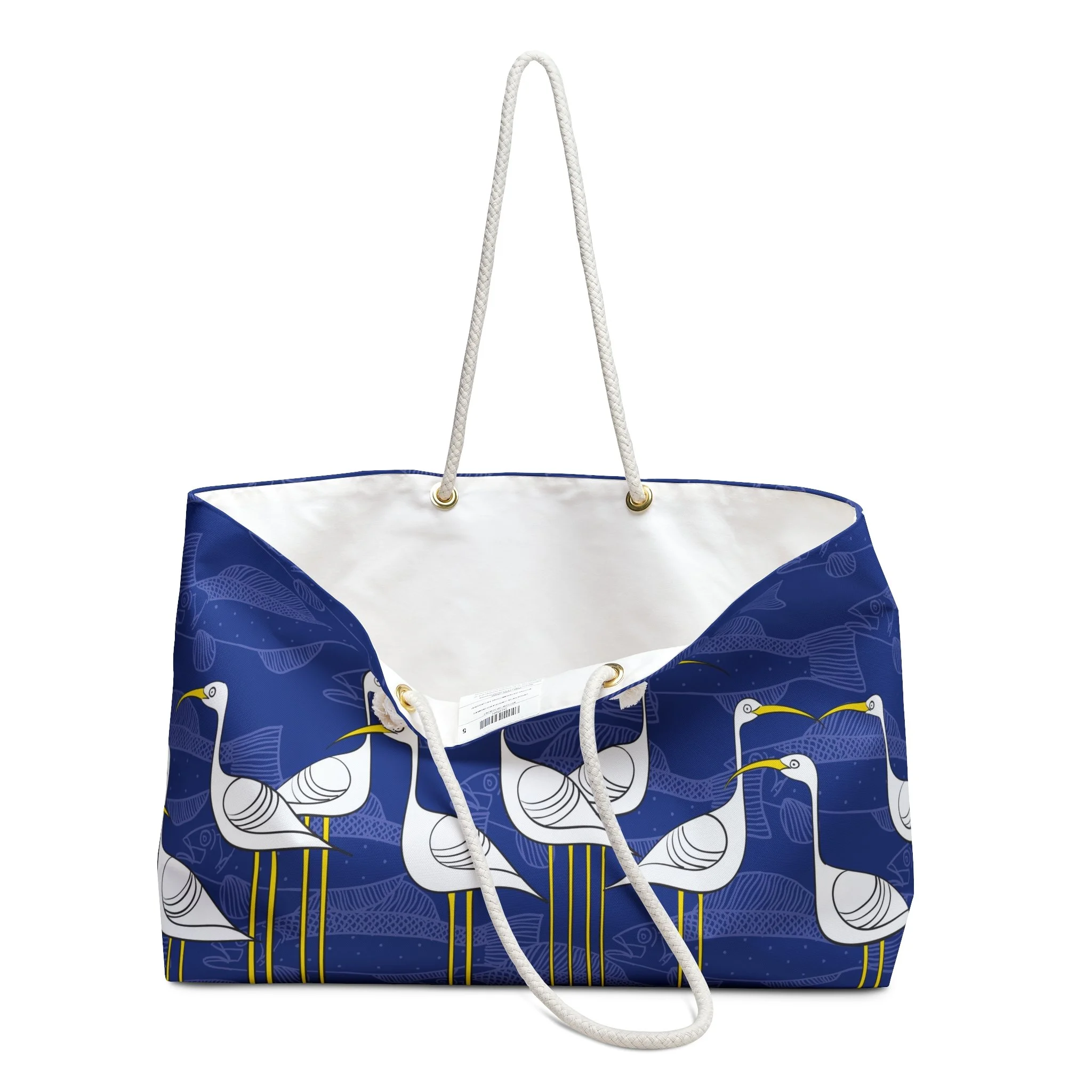 Ibis and Fish - Elisabeth Maurland - Weekender Rope Tote Open.png