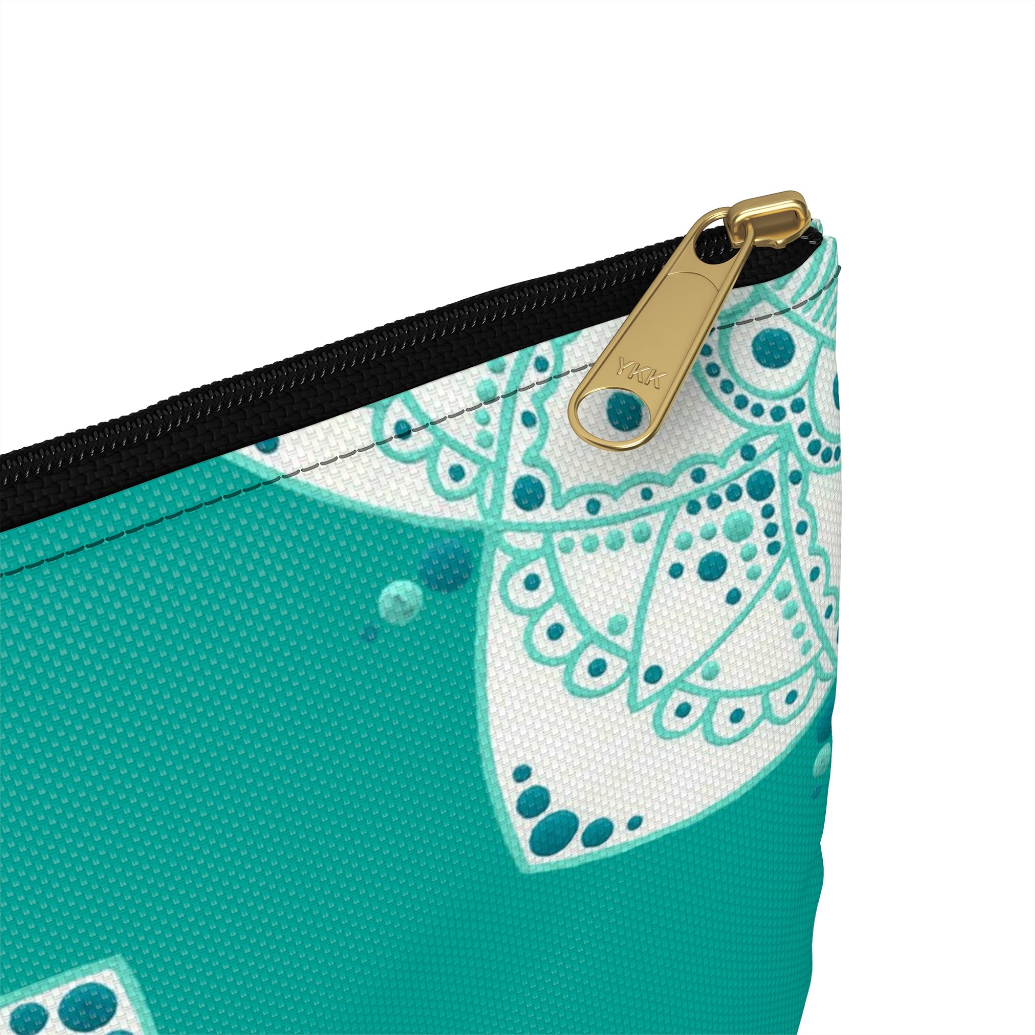 Teal Mandala by Erin Witters - Carry-All Pouch Large Close-Up.png