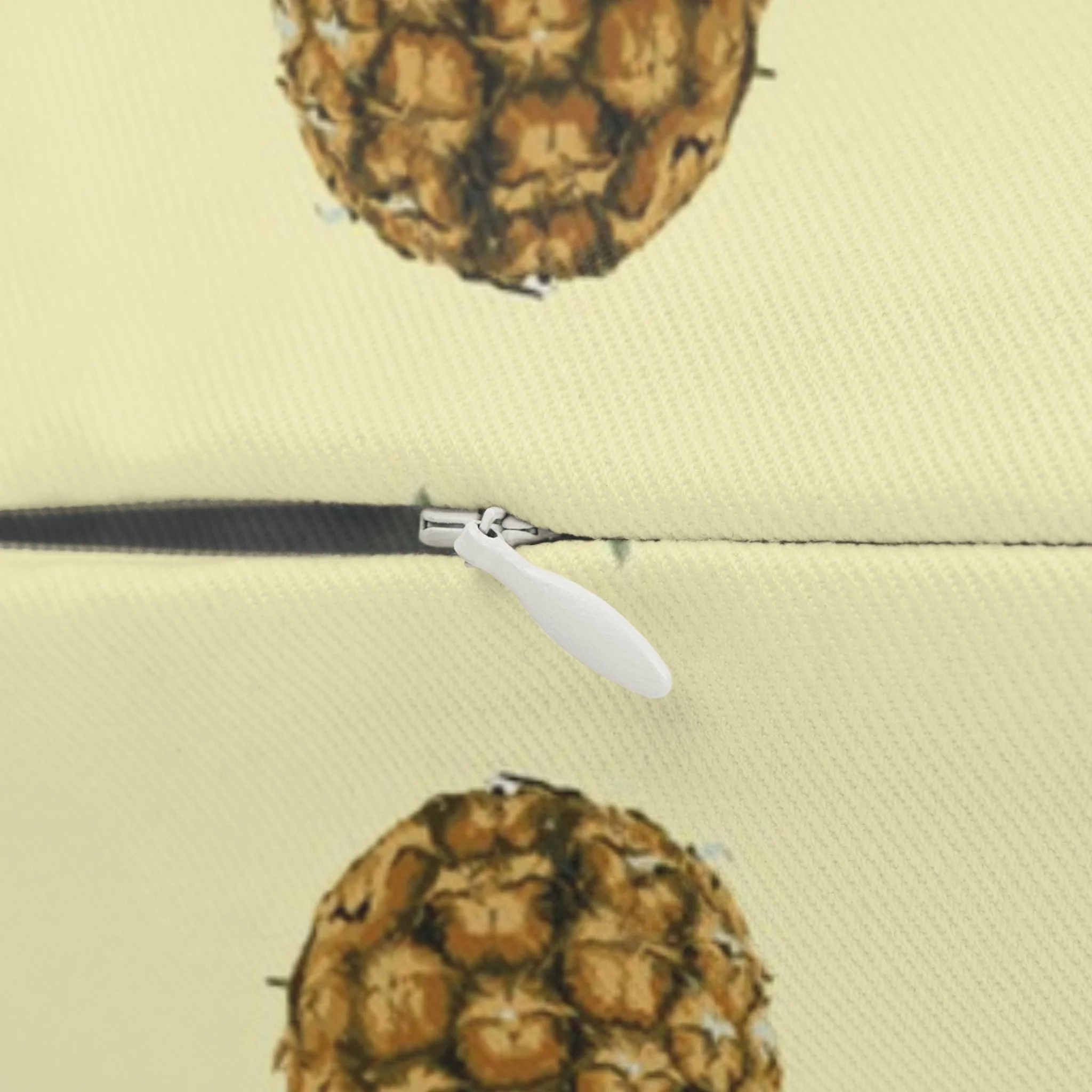 Pineapples (on Cream Yellow) - Lumbar Pillow Close-Up.png