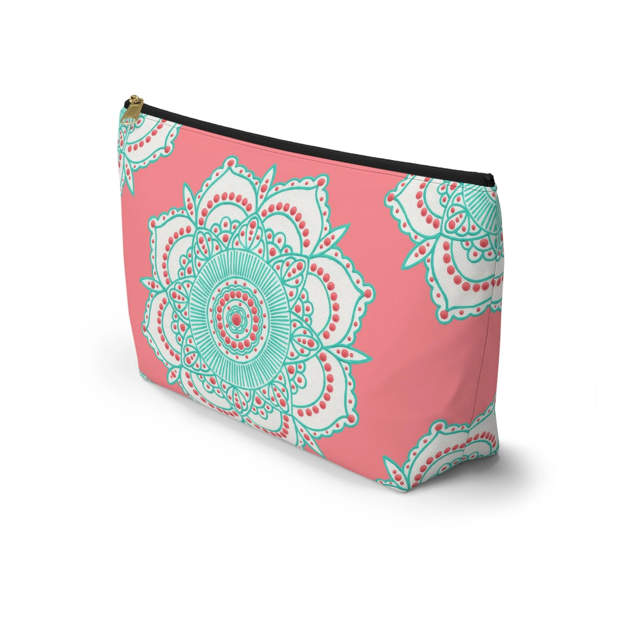 Coral Mandala by Erin Witters - T-Bottom Carry-All Pouch Large Front Side.png