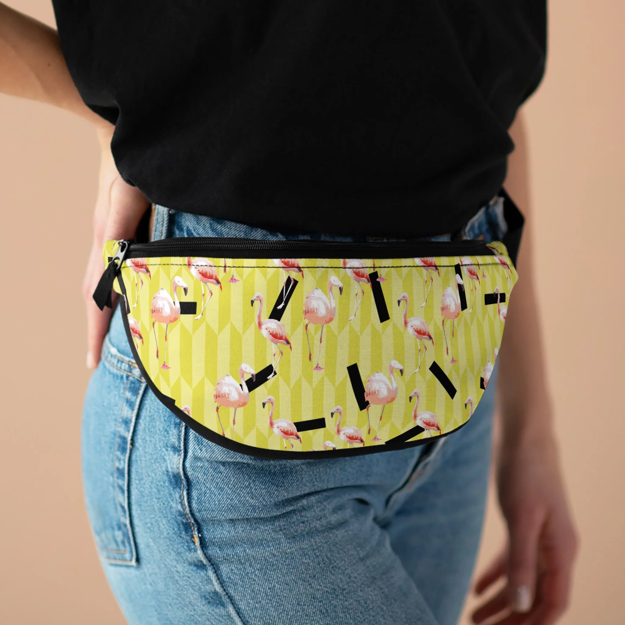 Lemon Flamingos - Fanny Pack Lifestyle Woman.png
