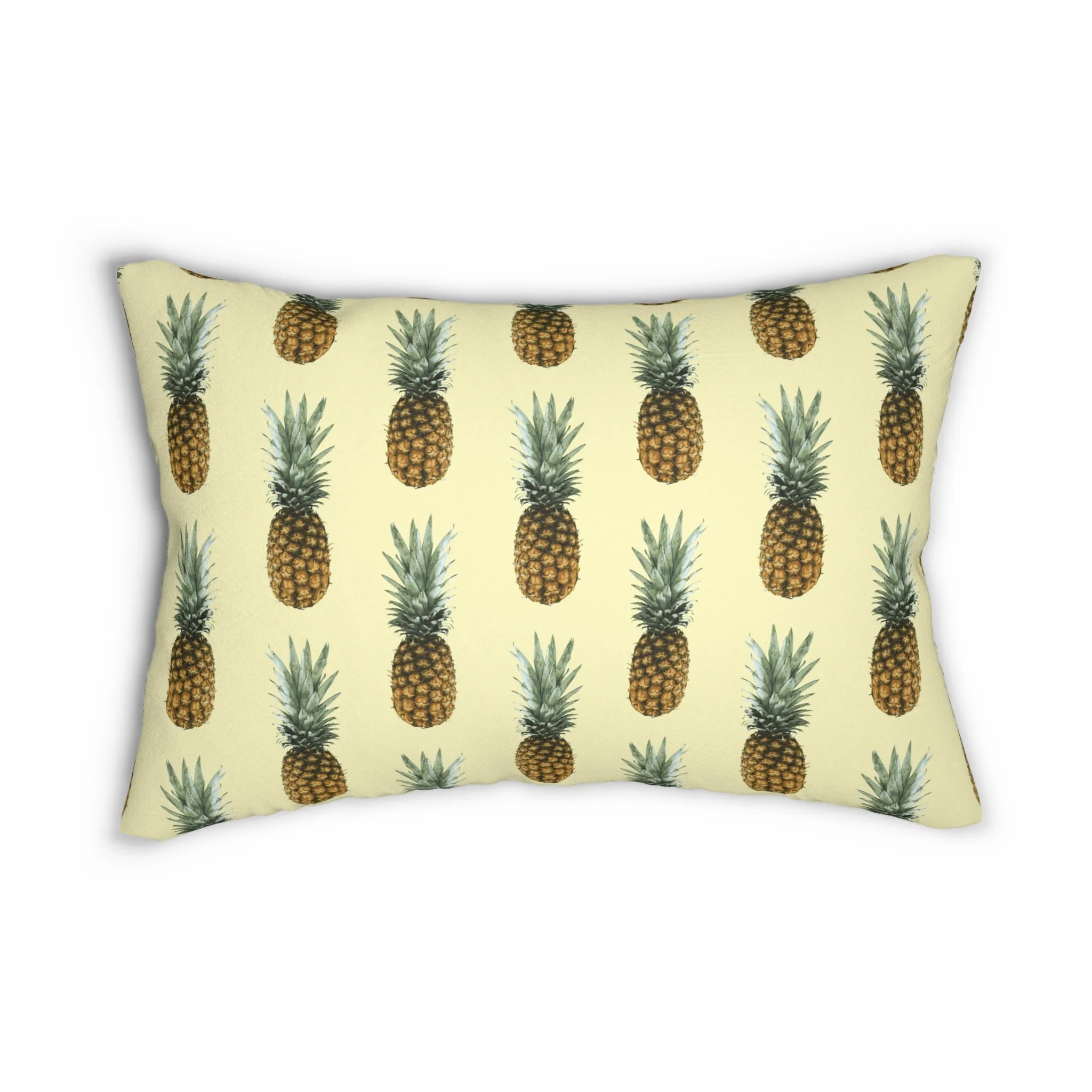Pineapples (on Cream Yellow) - Lumbar Pillow Front.png