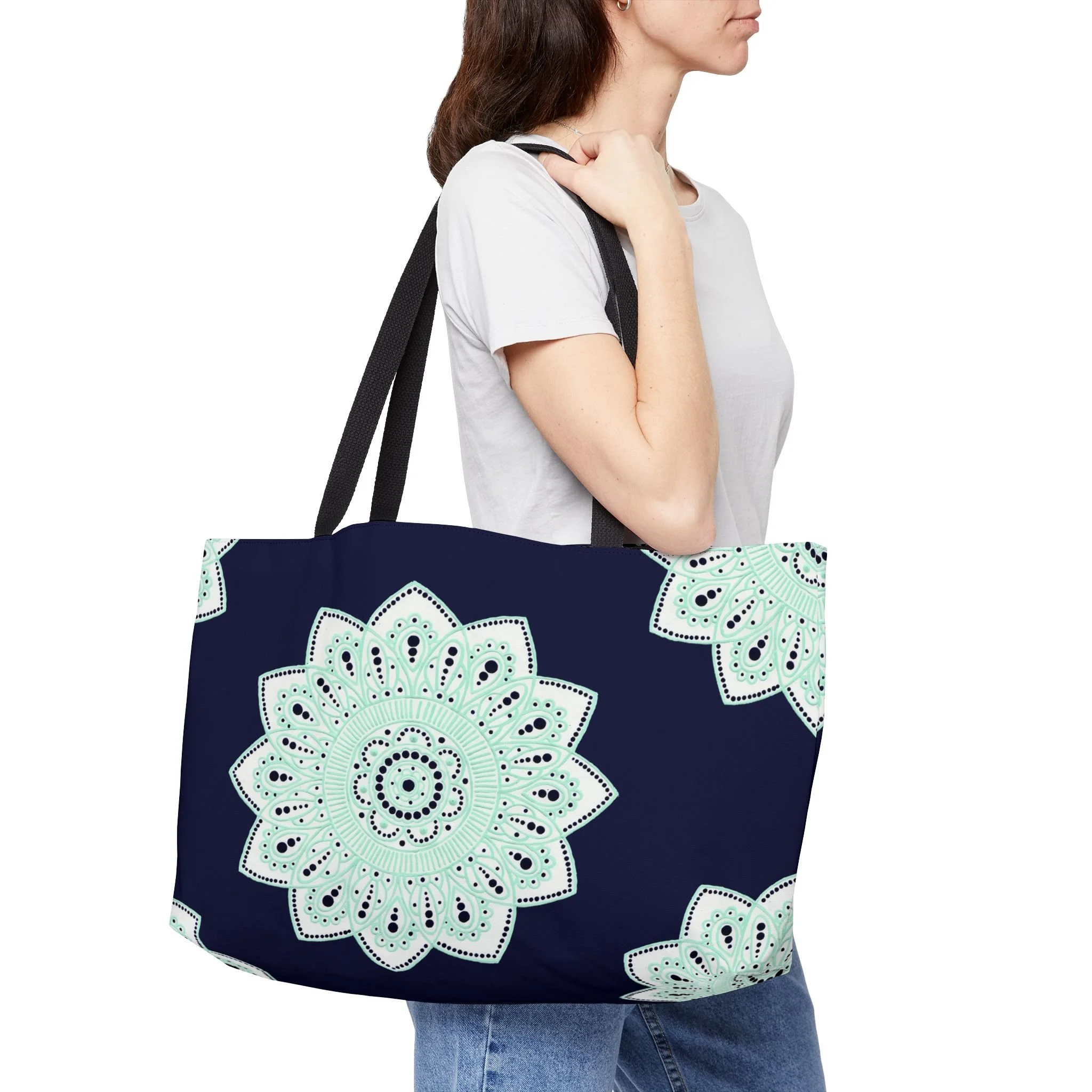 Seafoam Mandala by Erin Witters - Weekender Tote Context 2.png