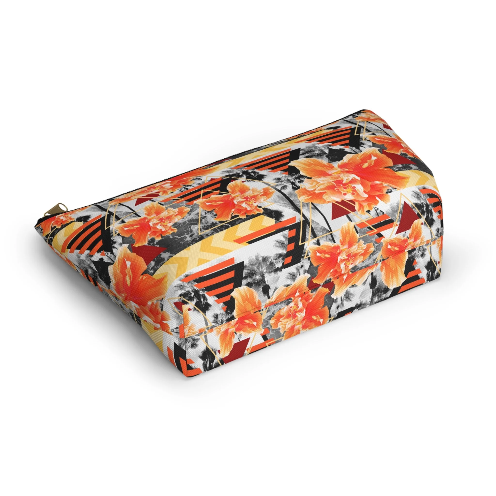 Wild Orange Hibiscus - T-Bottom Accessory Pouch (Large) Bottom.png