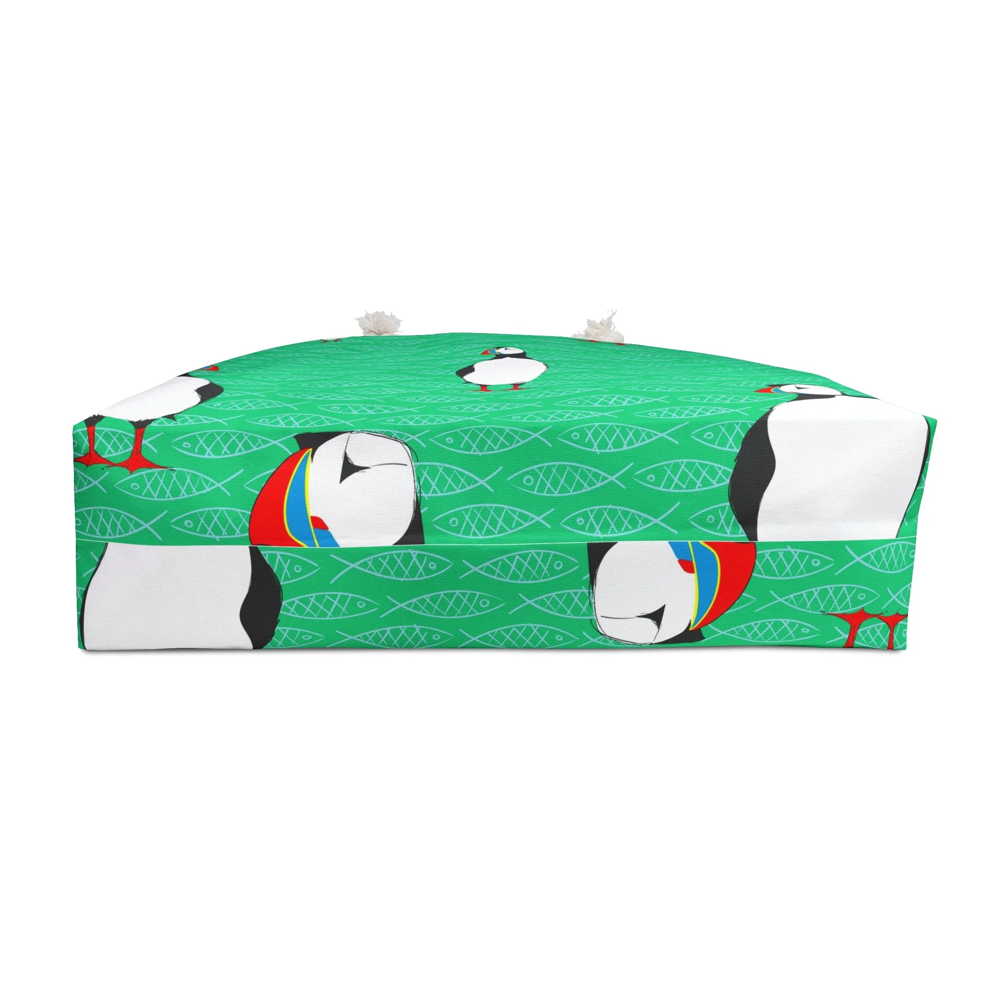 Puffins and Fish - Elisabeth Maurland - Weekender Rope Tote Bottom.png