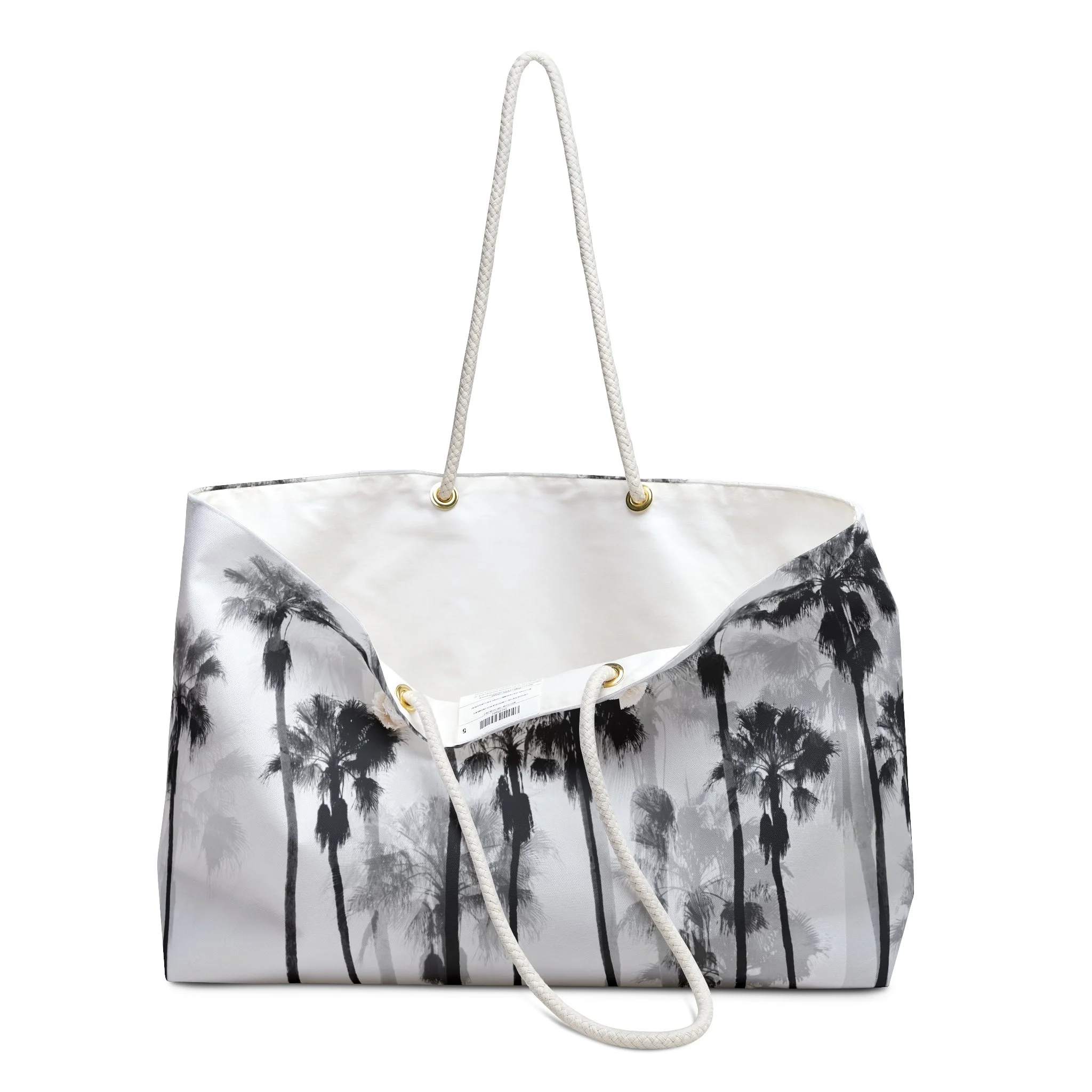 Black Cypress Palms - Weekender Rope Handle Bag Open.png