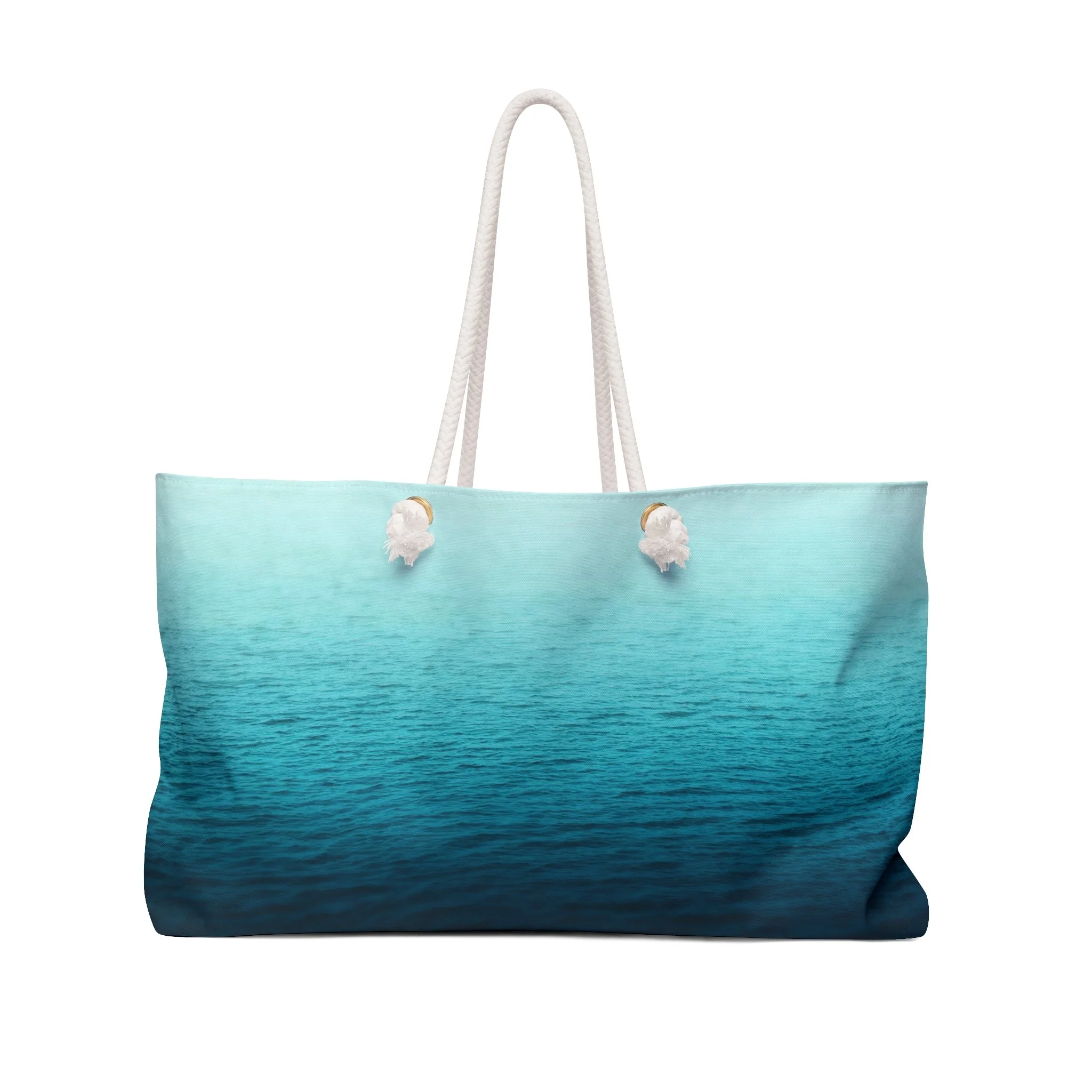 Aquamarine Sea - Weekender Rope Handle Bag Front.png