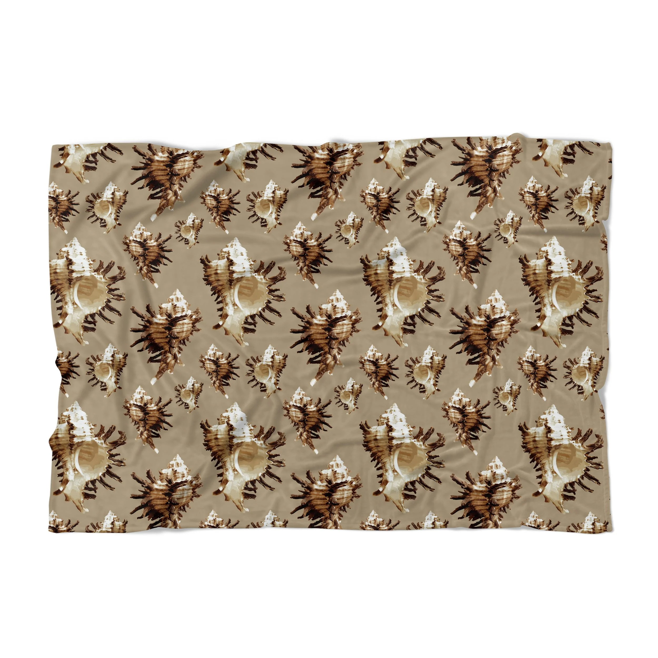 Spiky Conches (on Desaturated Dark Orange) - Fleece Blanket