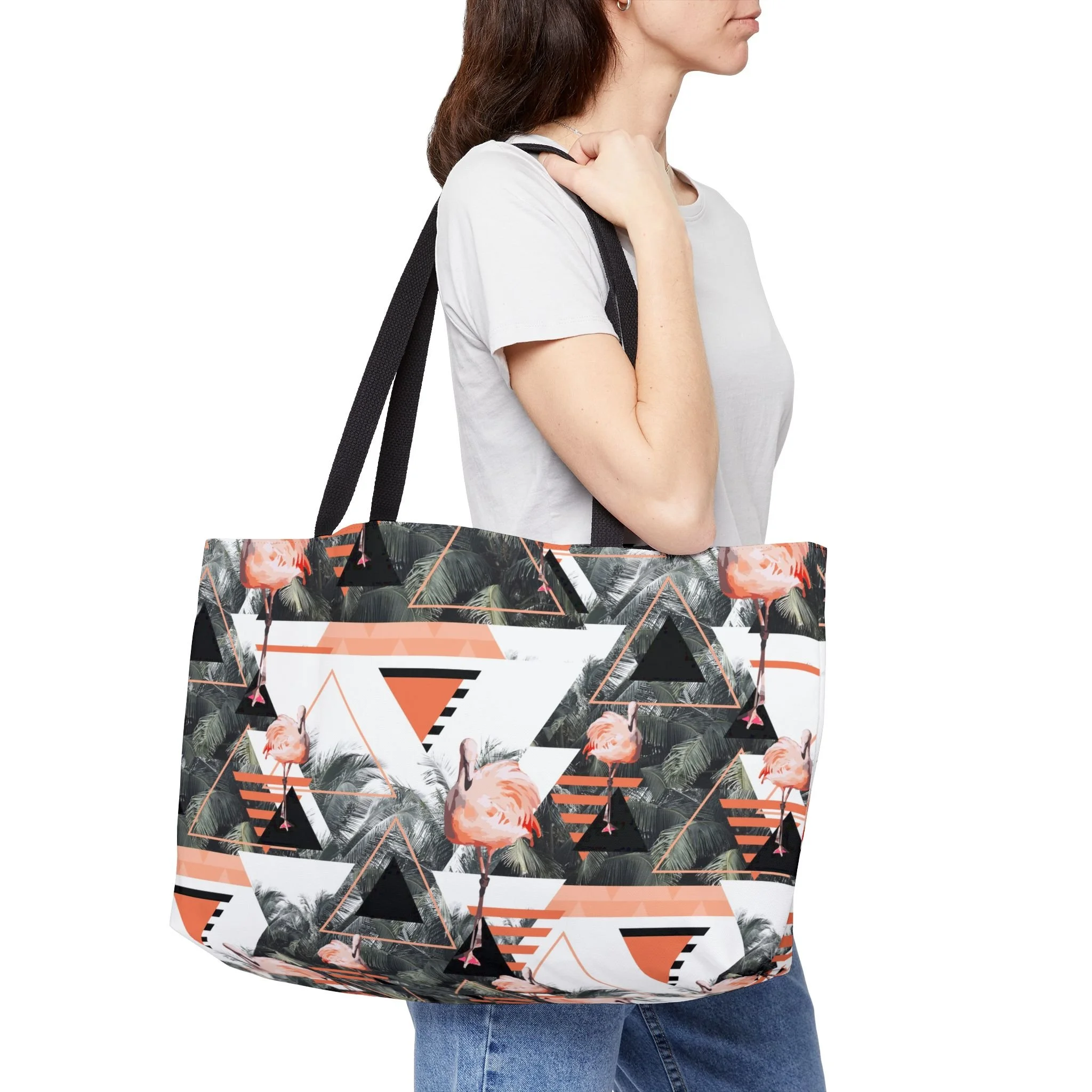 Black Beach Flamingos - Weekender Bag Context 2.png
