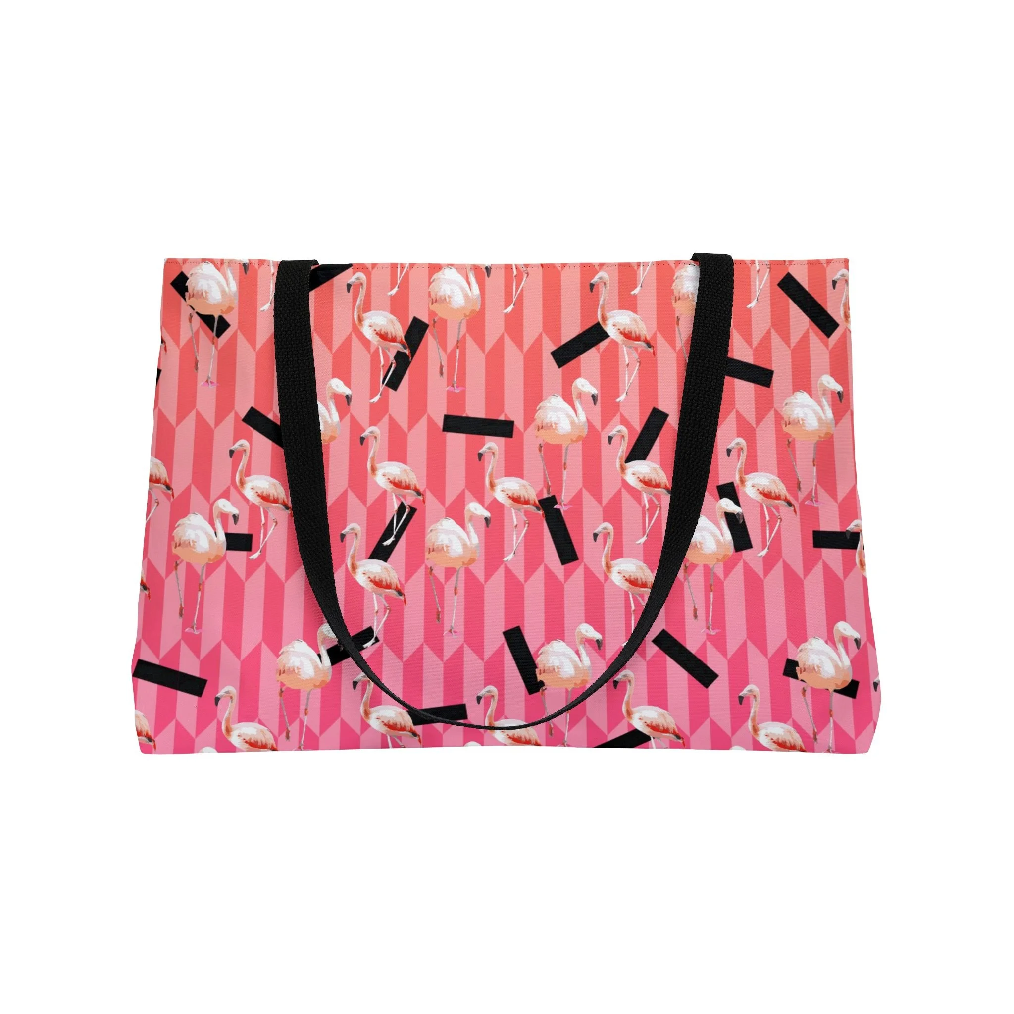 Candy Flamingos - Weekender Bag Front Open.png