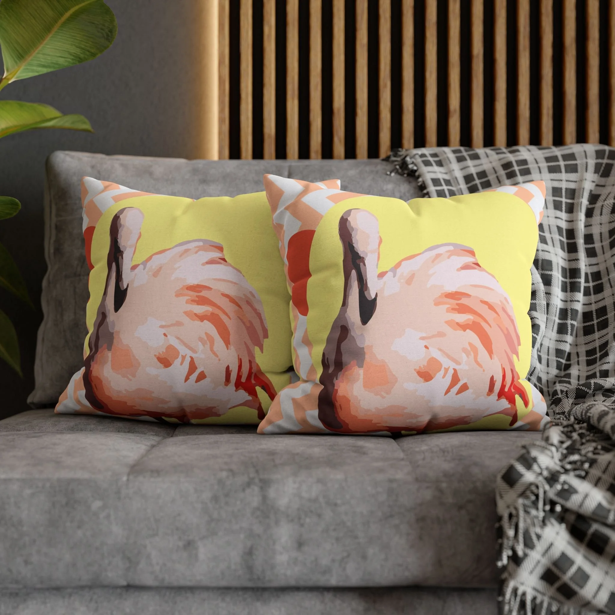 Zig Zag Flamingo - Matching Pillows on Couch.png