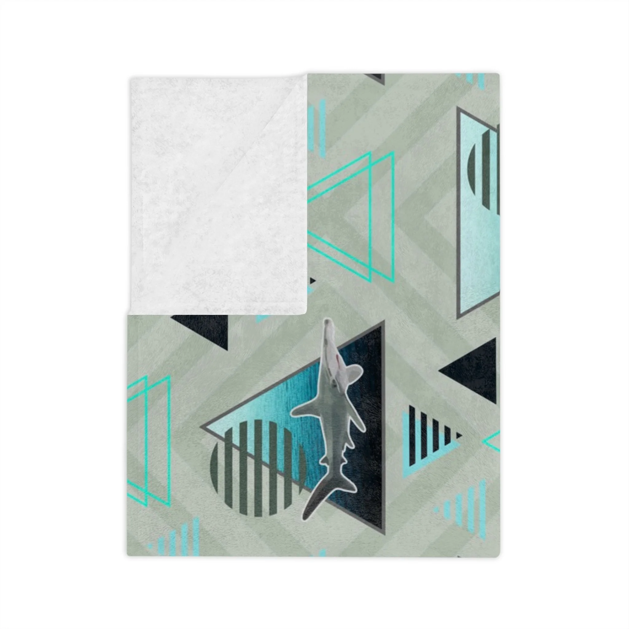 Aquamarine Hammerheads - Fleece Blanket Folded.png