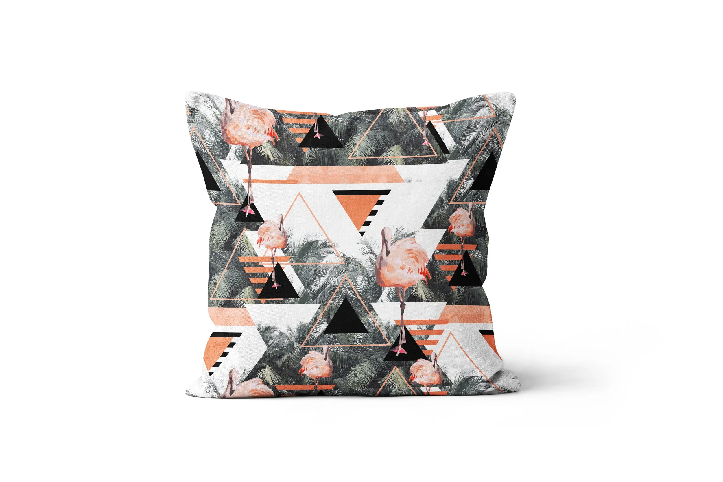 Black Beach Flamingos - Throw Pillow Cover