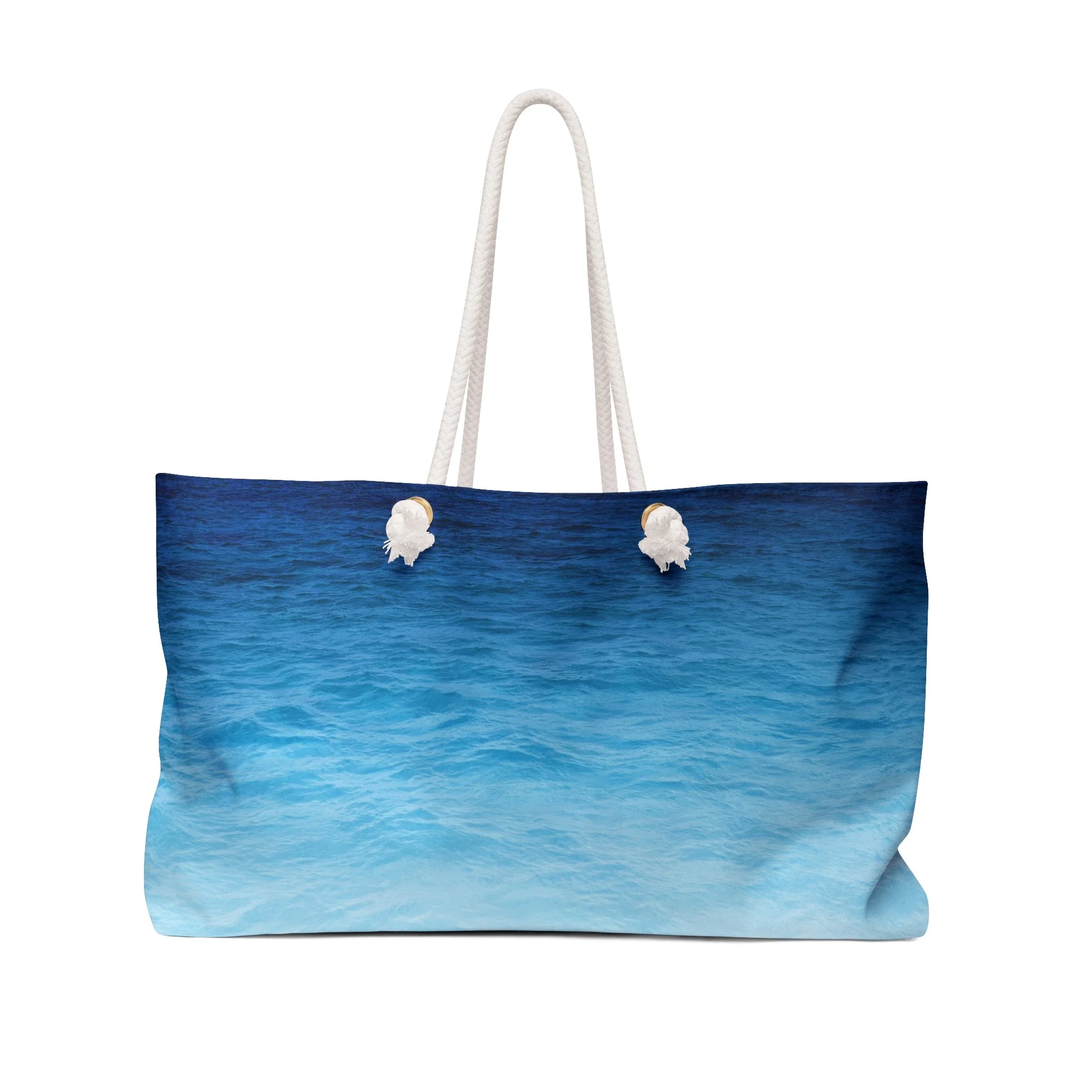 Sapphire Sea - Weekender Rope Handle Bag Front.png