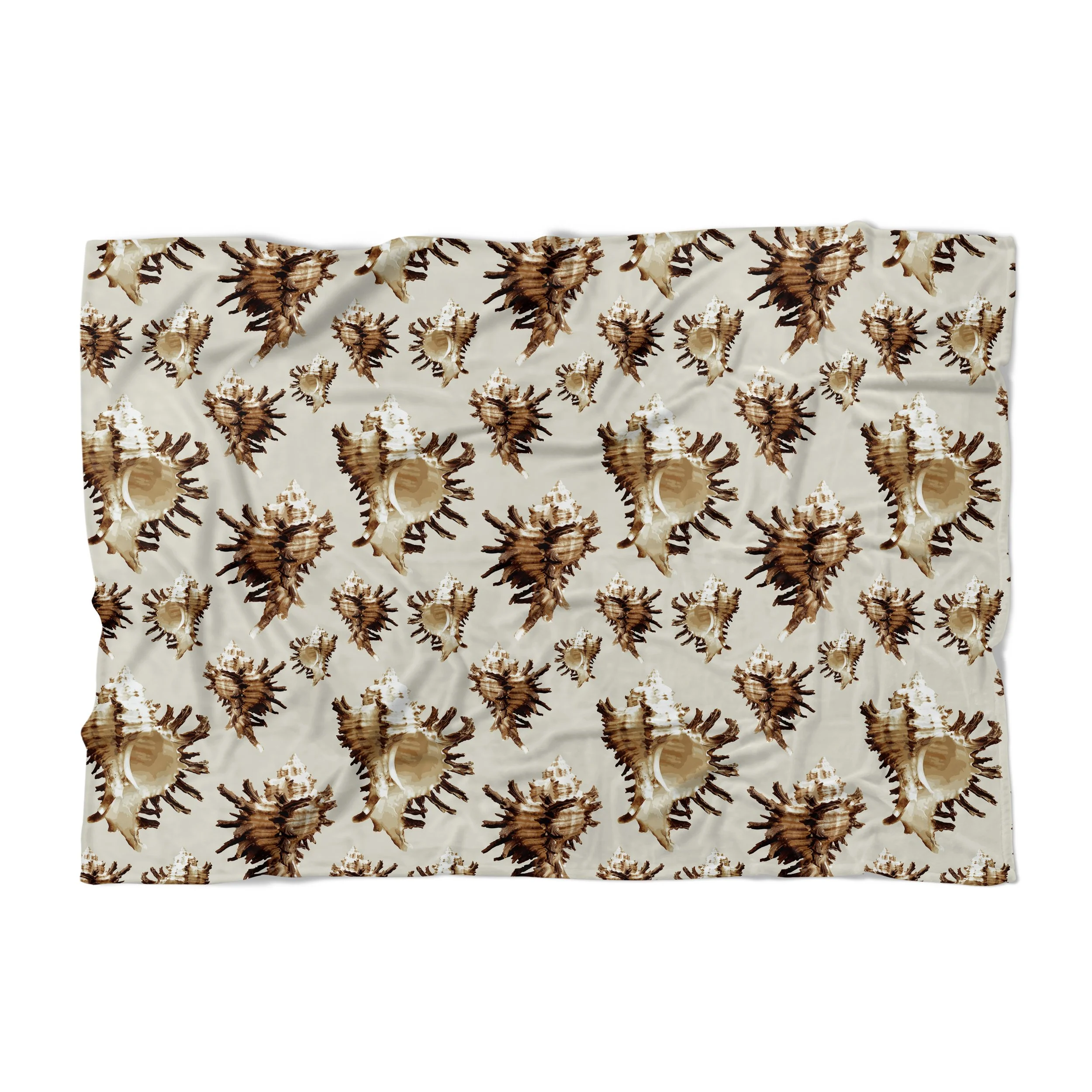 Spiky Conches (on Light Grayish Yellow) - Fleece Blanket