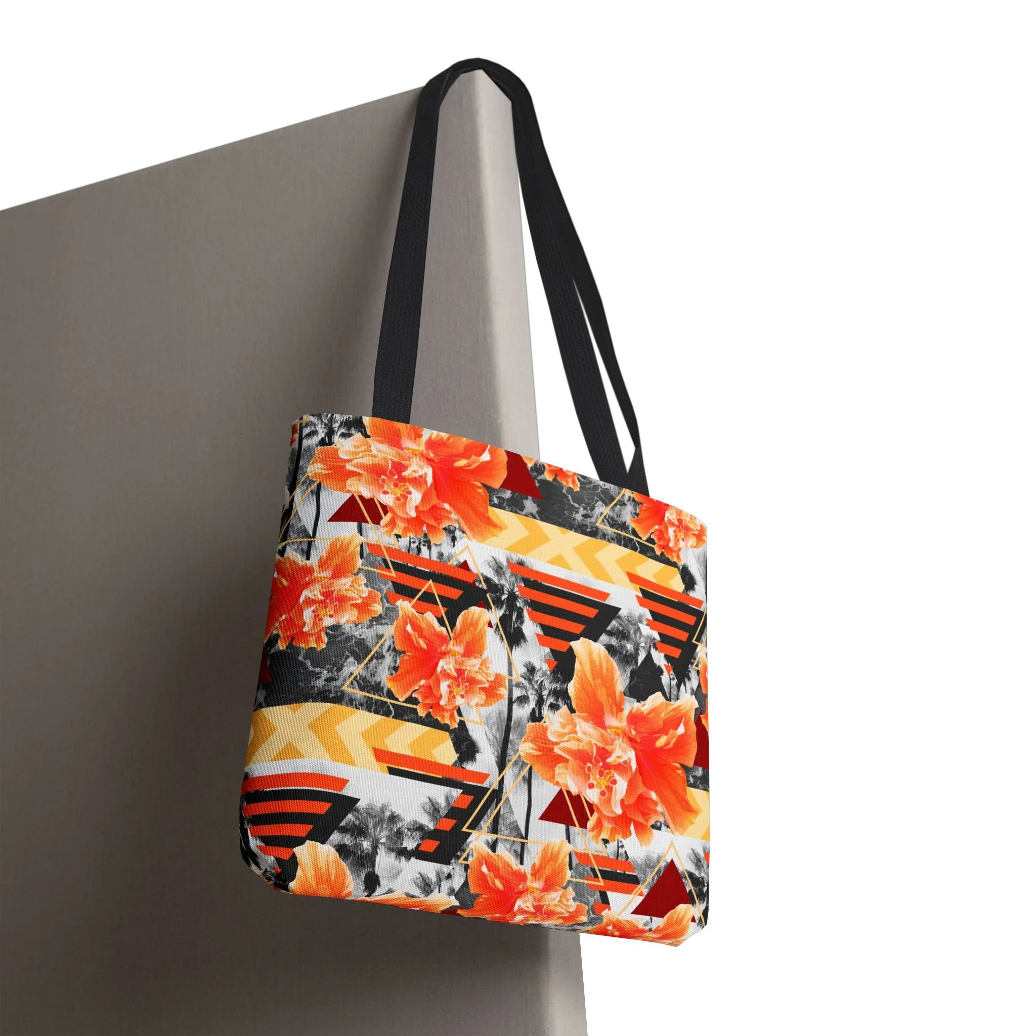 Wild Orange Hibiscus - Tote Bag 16x16 Hanging.png