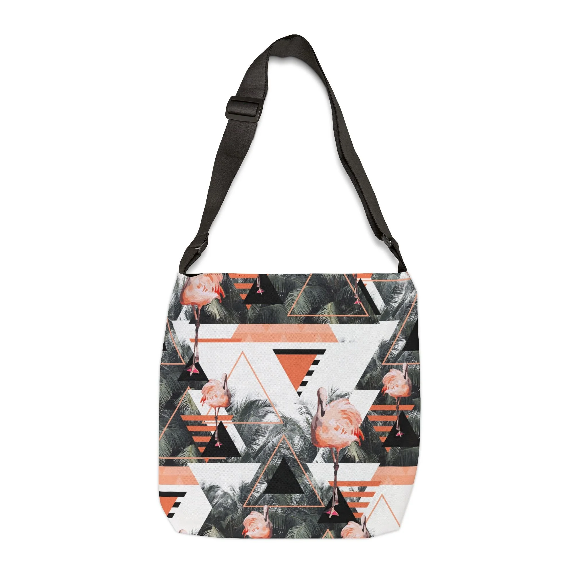 Black Beach Flamingos - Tote Bag 16x16 Front Adjustable.png