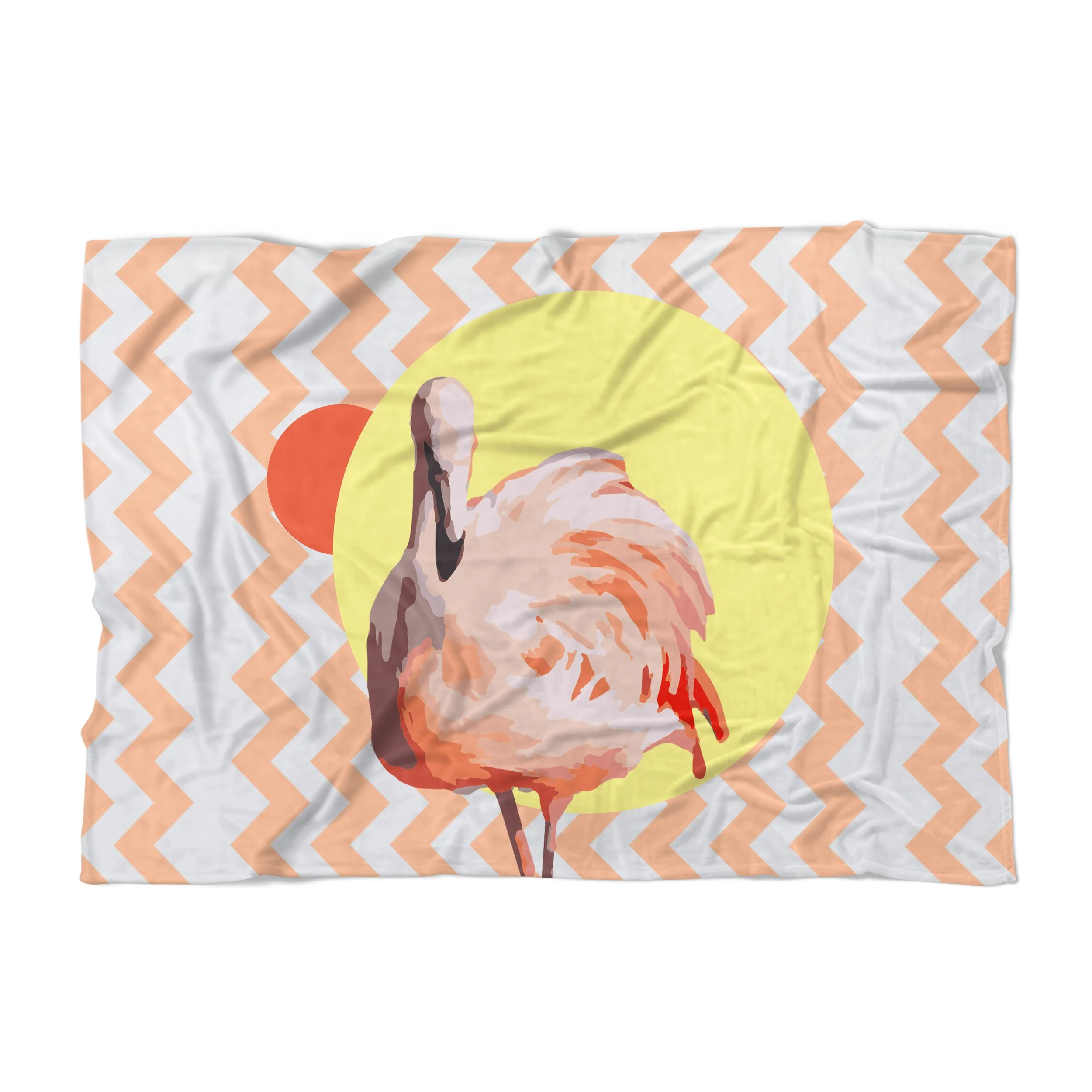 Zig Zag Flamingos - Fleece Blanket