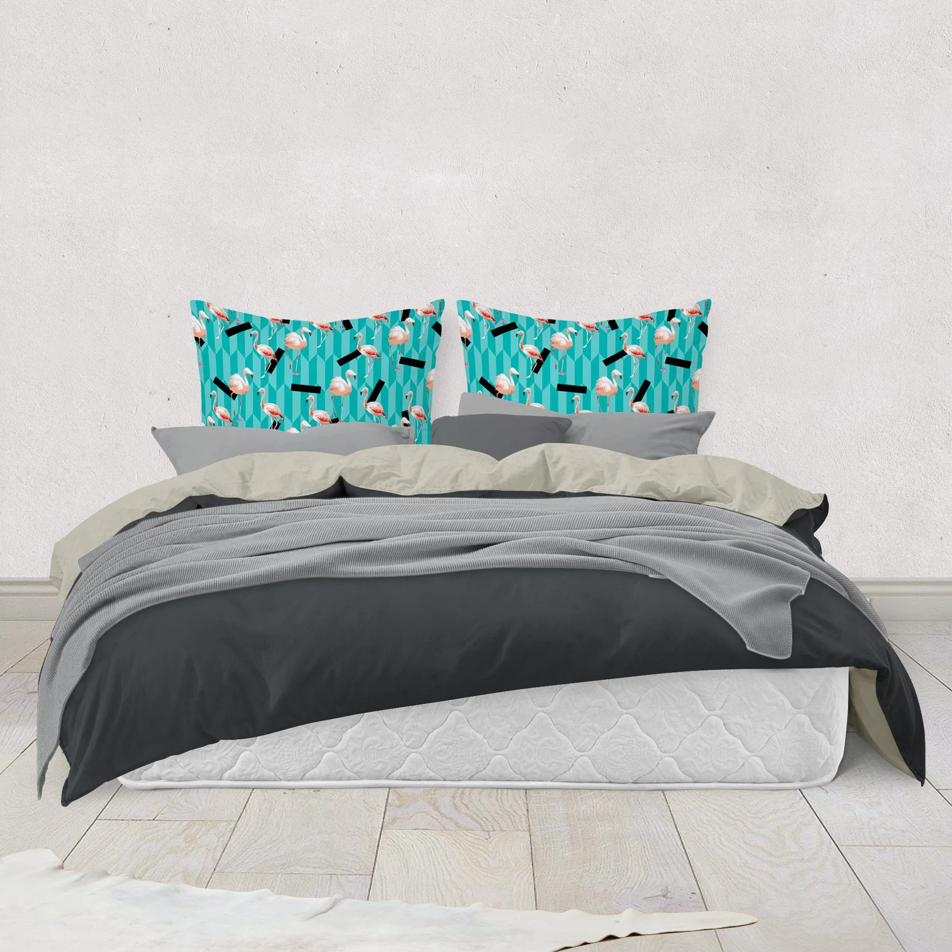 Taffy Flamingos - Pillows on Bed.jpg