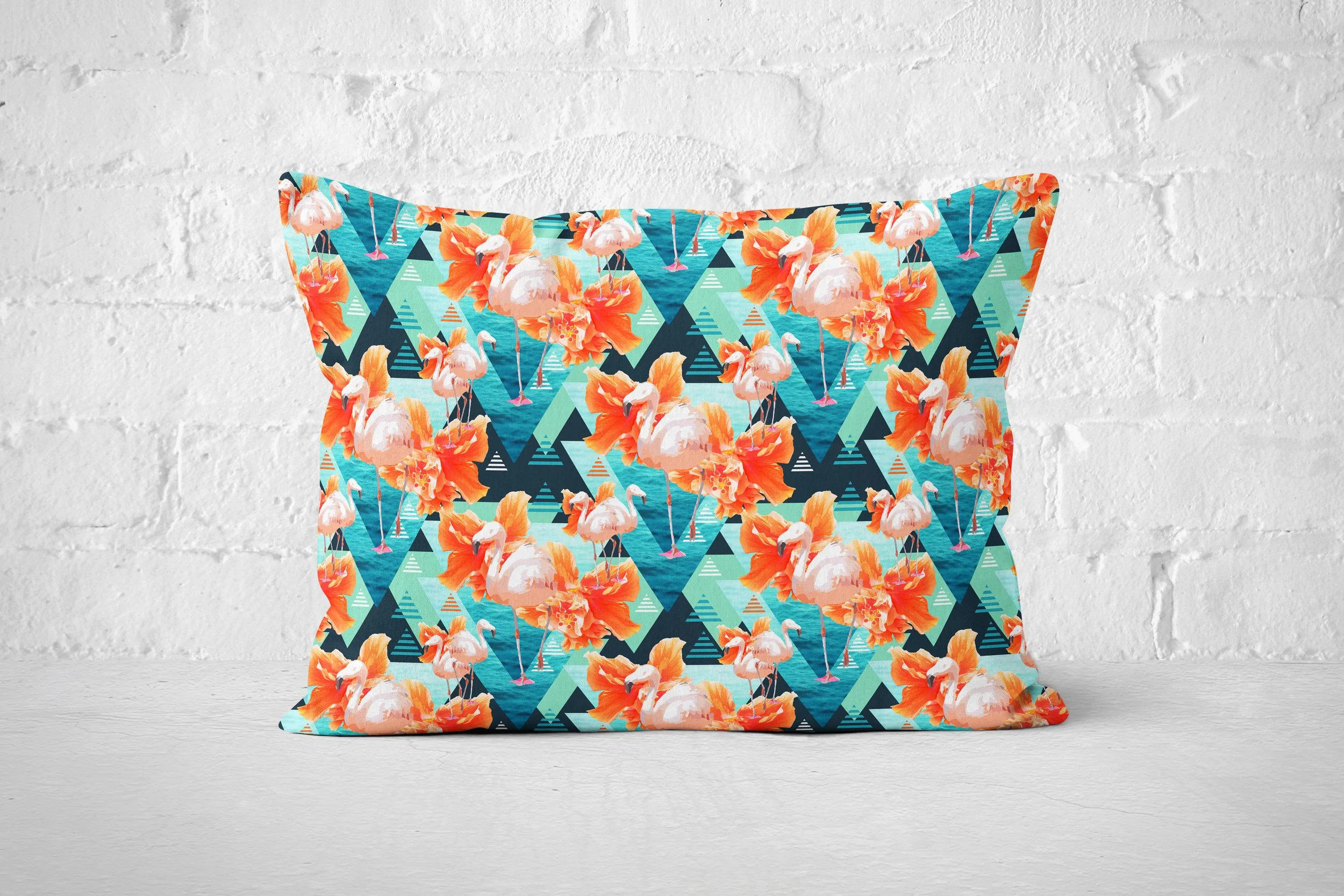 Flowers and Flaimgons v7 (Dark) - 20x14 Boudoir Pillow (White Brick Wall Backdrop).jpg