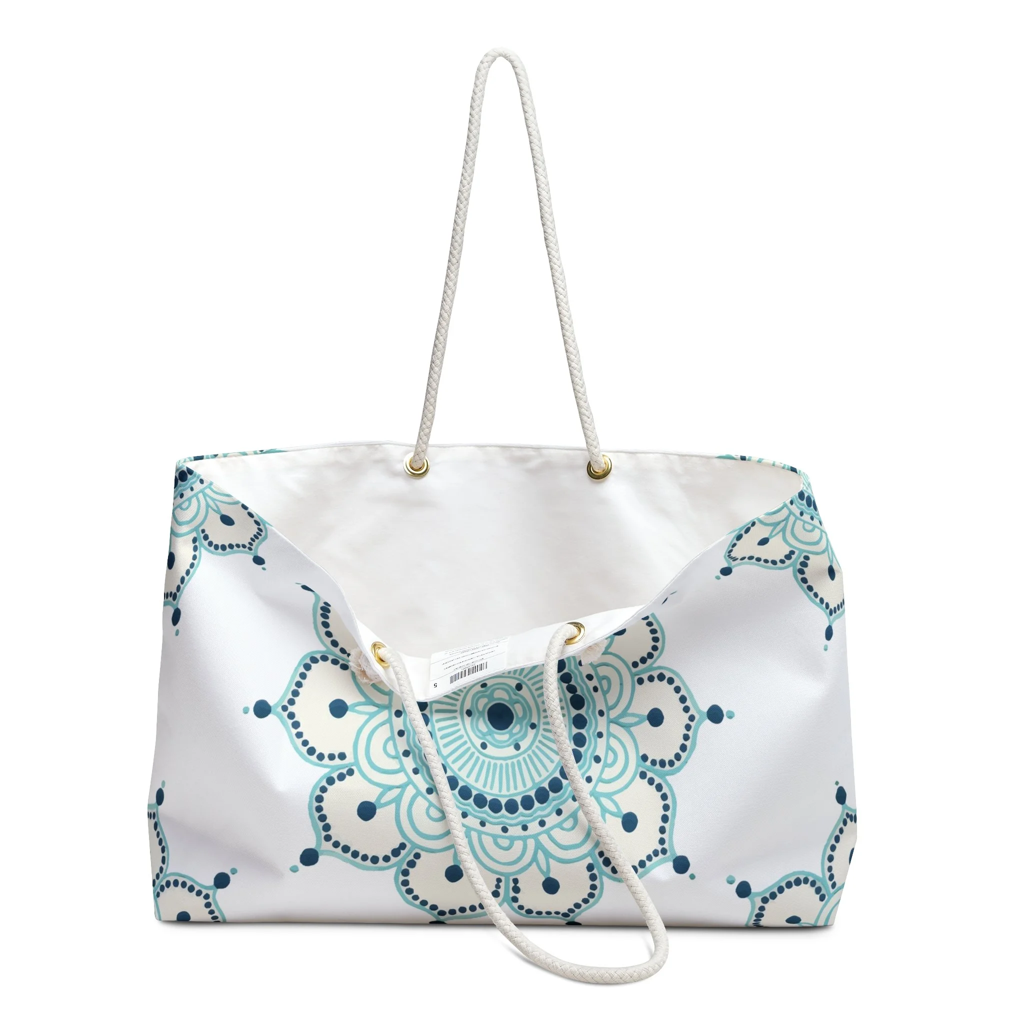 Blue Mandala by Erin Witters - Weekender Rope Tote Open.png