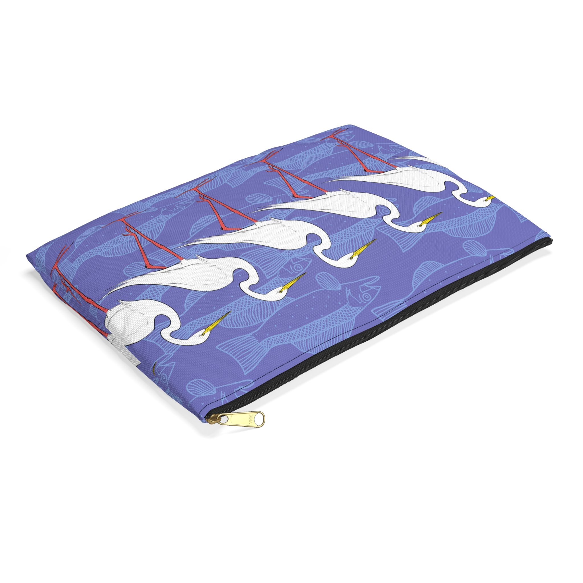 Egrets and Fish by Elisabeth Maurland - Carry-All Pouch Large Side.png
