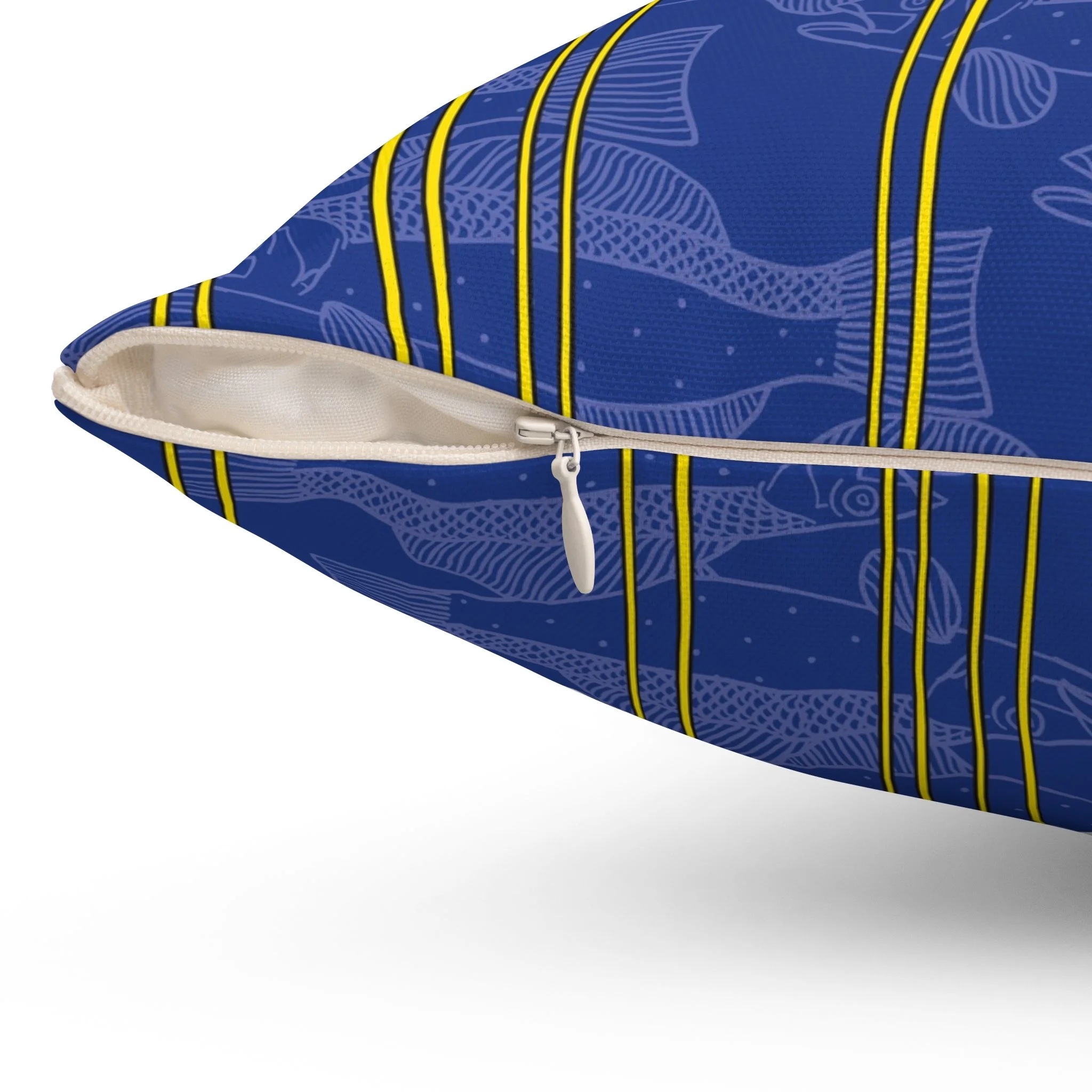 Ibis and Fish by Elisabeth Maurland - Throw Pillow Side.png
