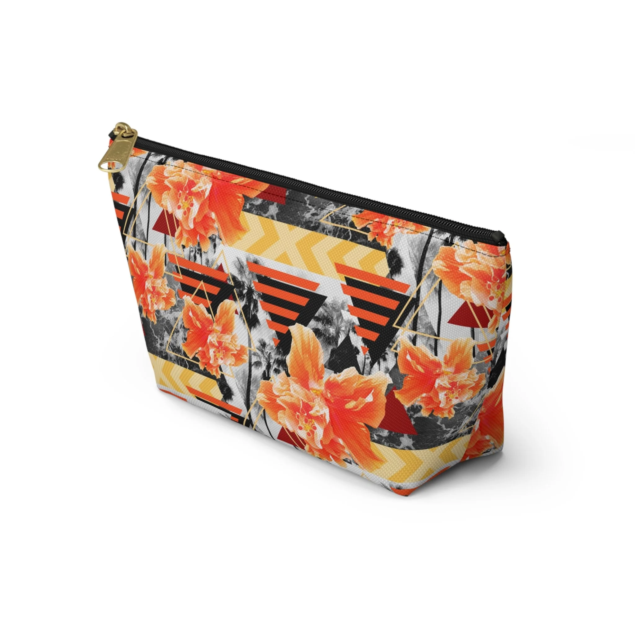 Wild Orange Hibiscus - T-Bottom Accessory Pouch (Small) Front Side.png