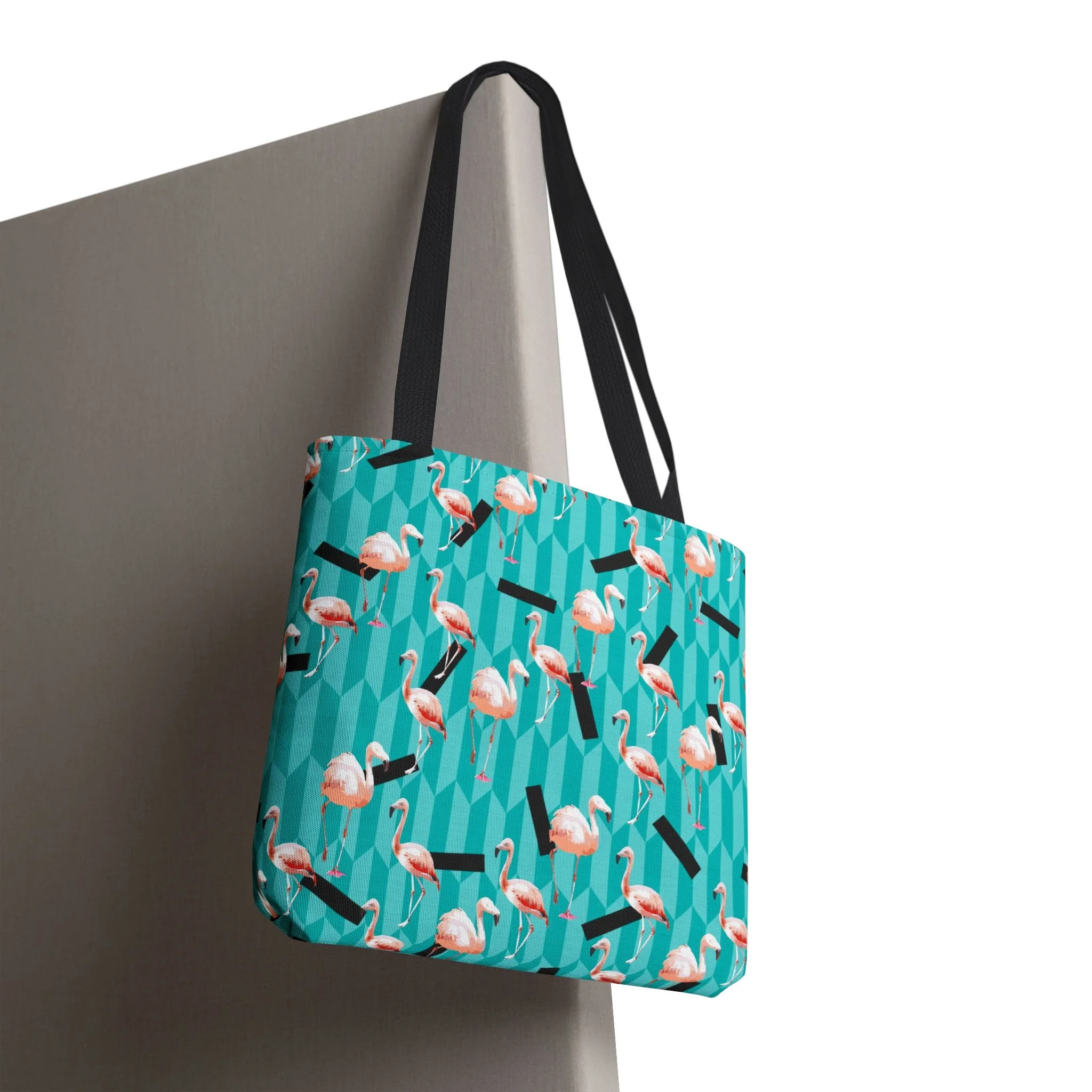Taffy Flamingos - Tote Bag 16x16 Hanging.png