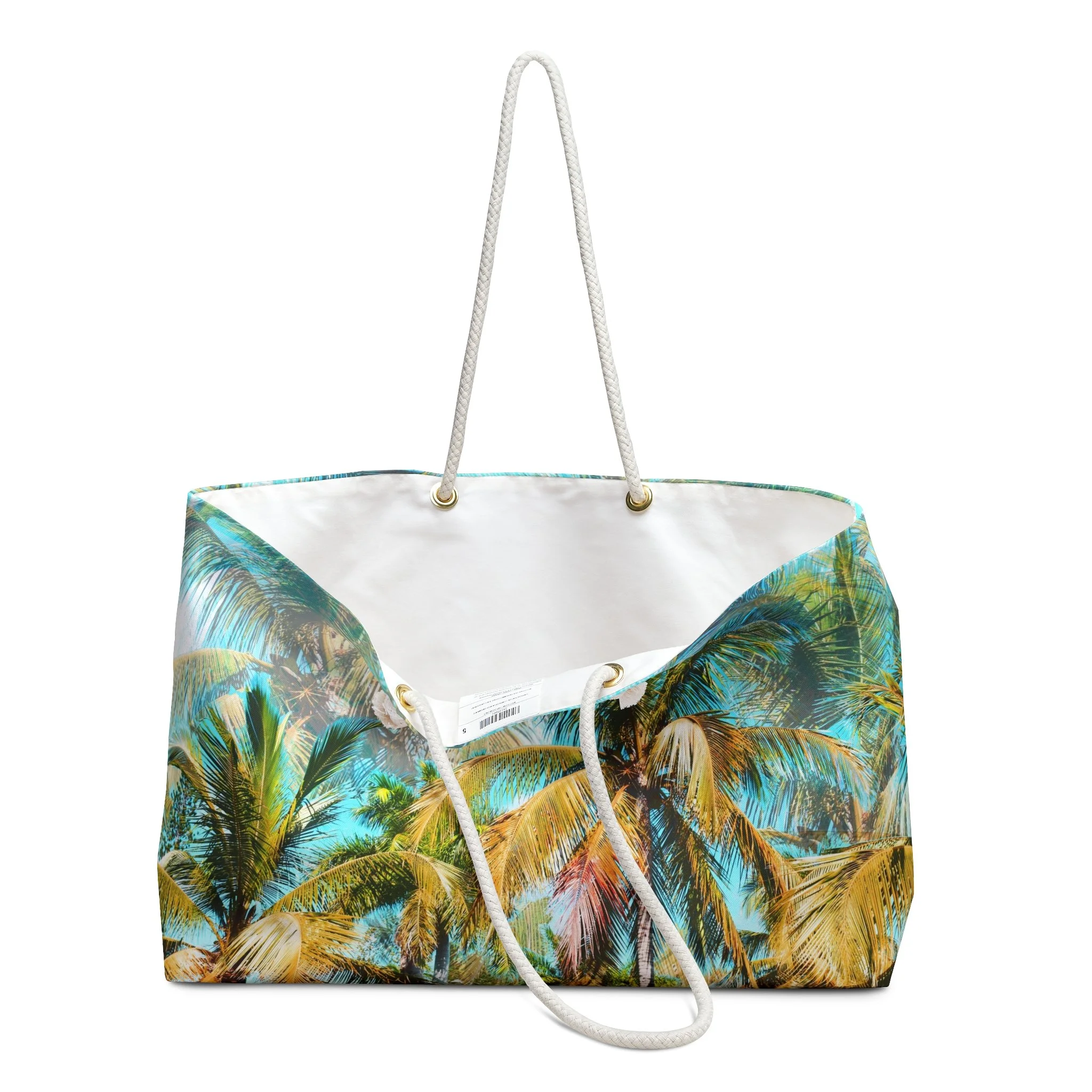 Jungle of Palms - Weekender Rope Handle Bag Open.png