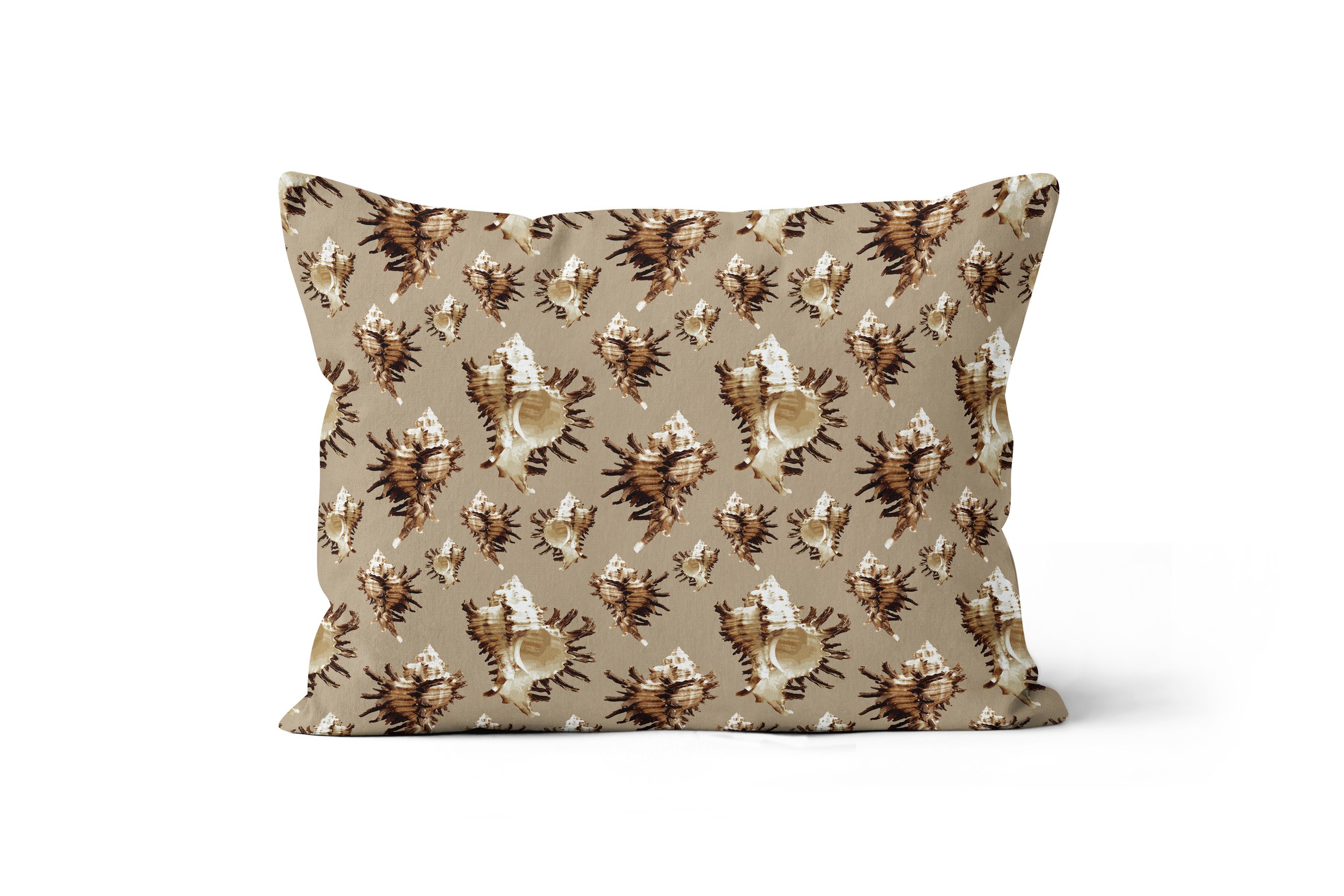 Spiky Conches (on Desaturated Dark Orange) - Boudoir Pillow