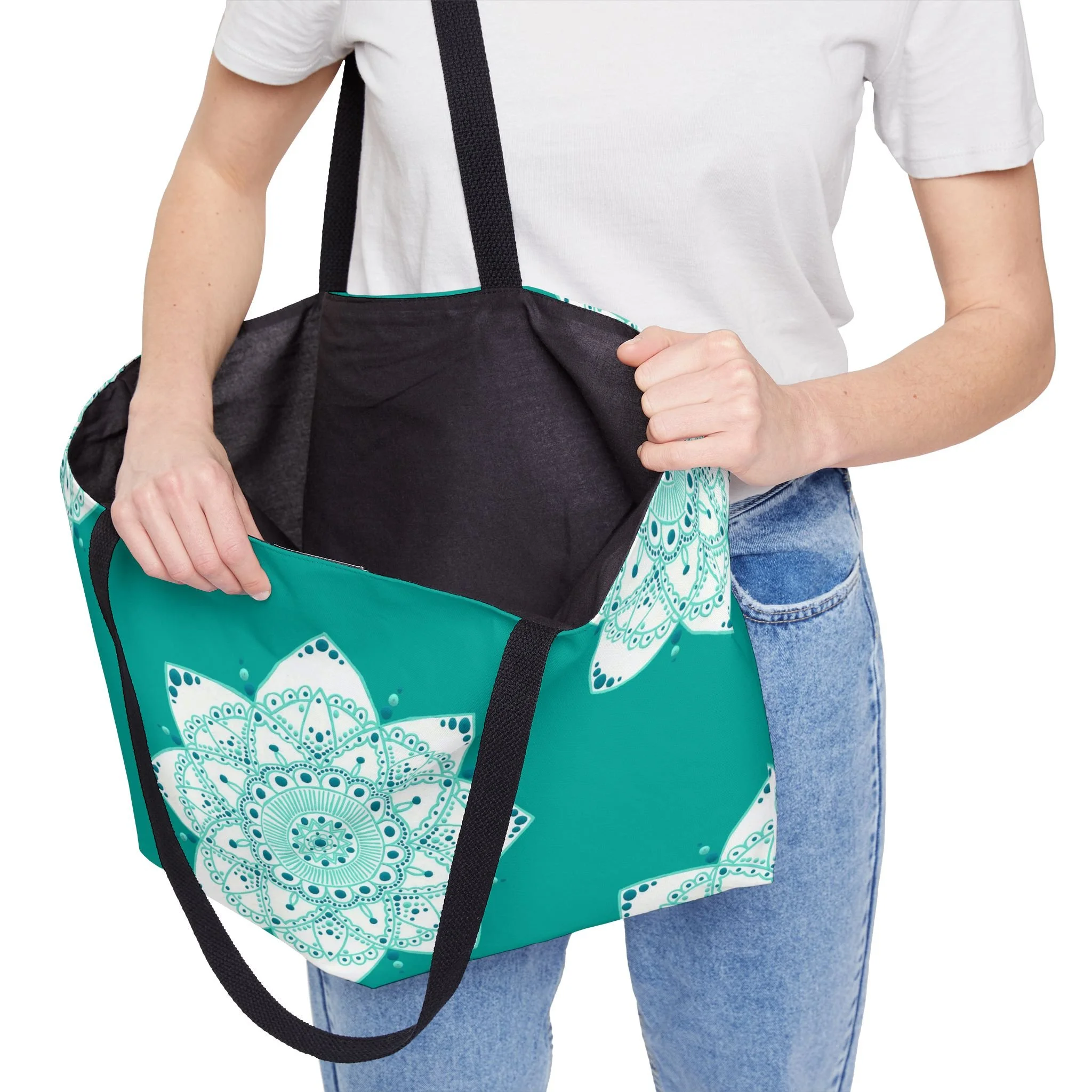 Teal Mandala by Erin Witters - Weekender Tote Context 3.png