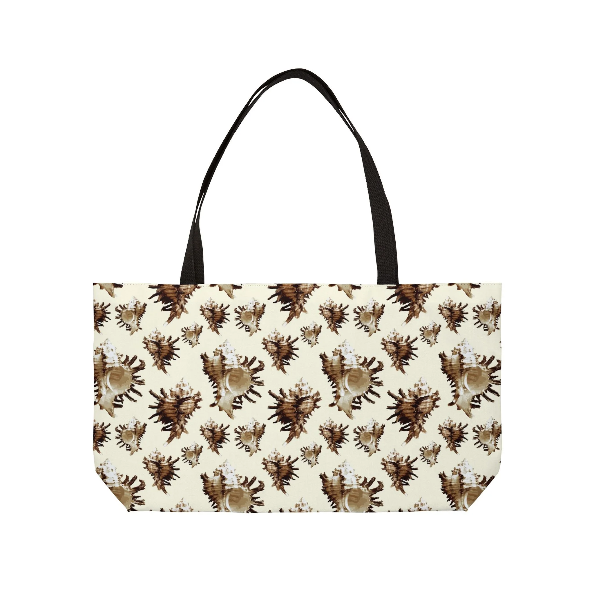 Spiky Conches (on Very Pale Yellow) - Weekender Bag Front.png