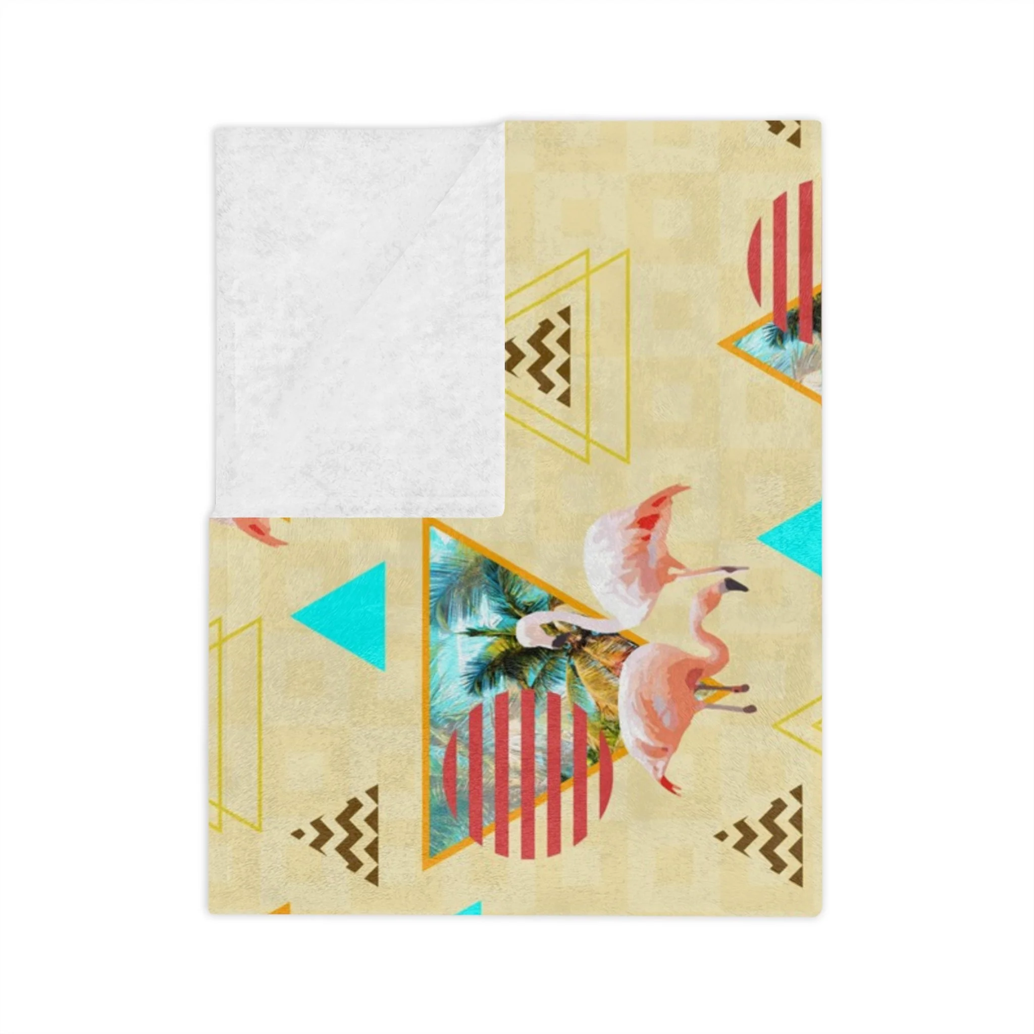 Loving Flamingos - Fleece Blanket Folded.png