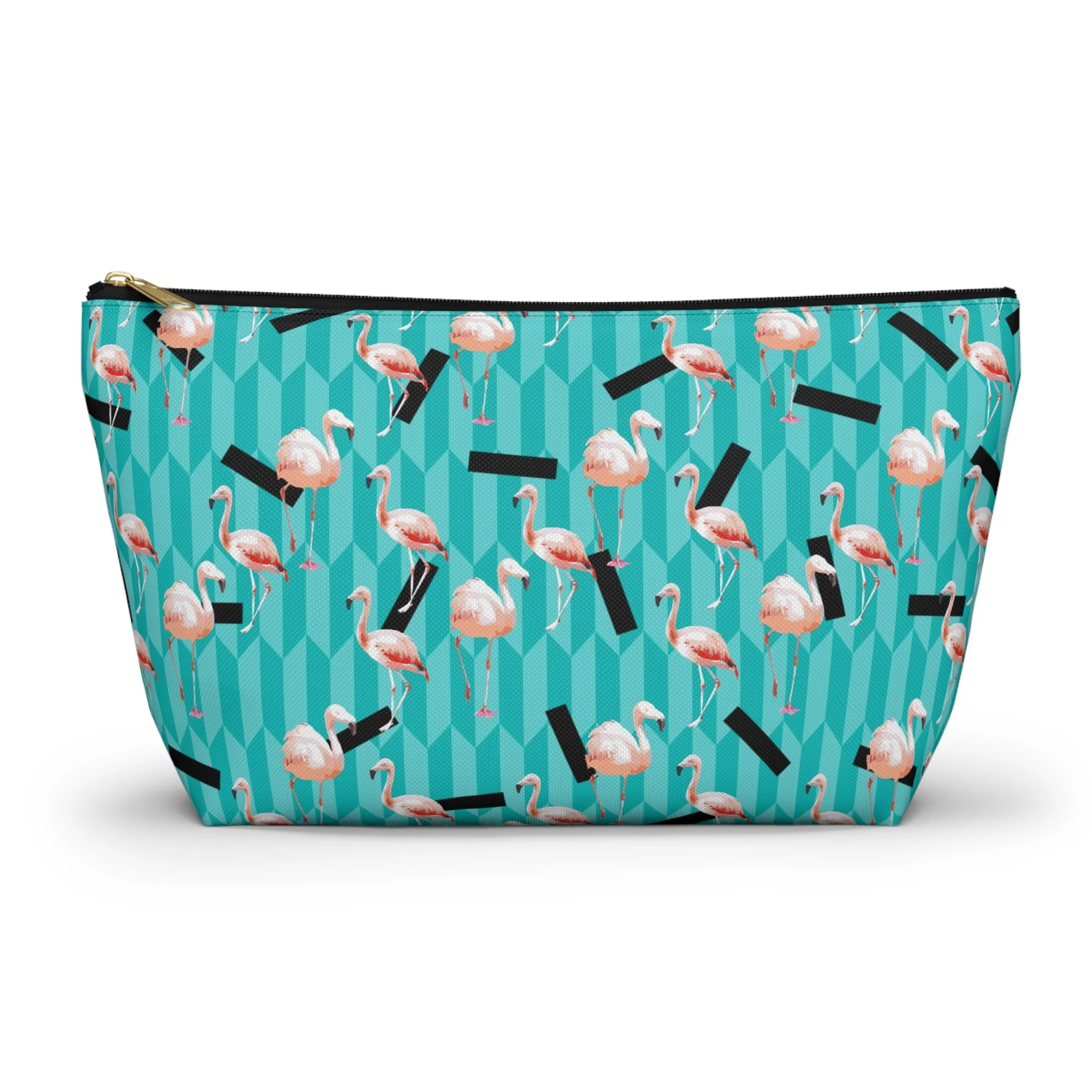 Taffy Flamingos - T-Bottom Accessory Pouch (Large) Front.png