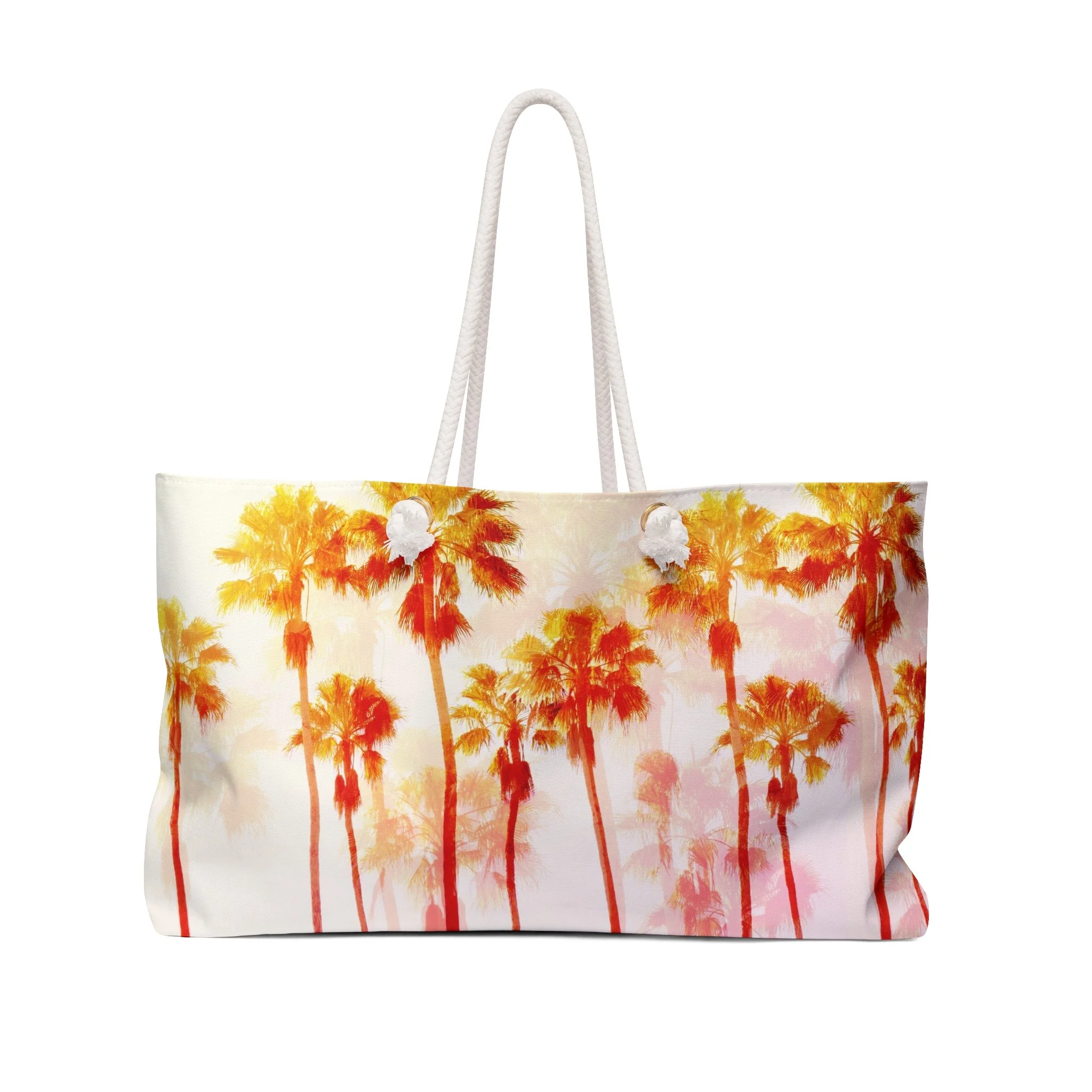 Sun-Kissed Palms - Weekender Rope Handle Bag Front.png