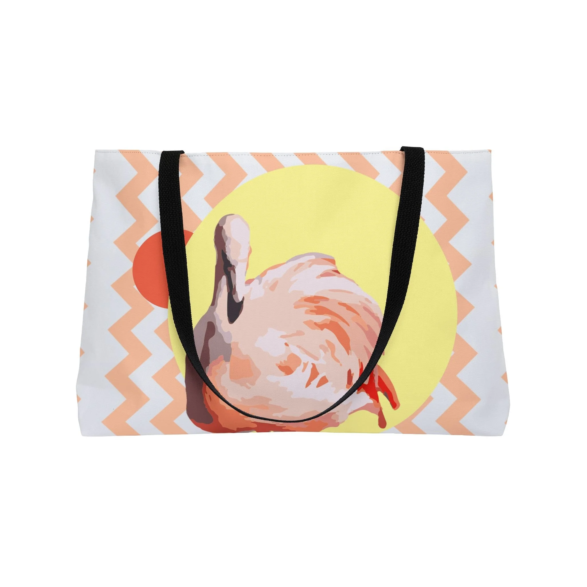 Zig Zag Flamingo - Weekender Bag Front Open.png