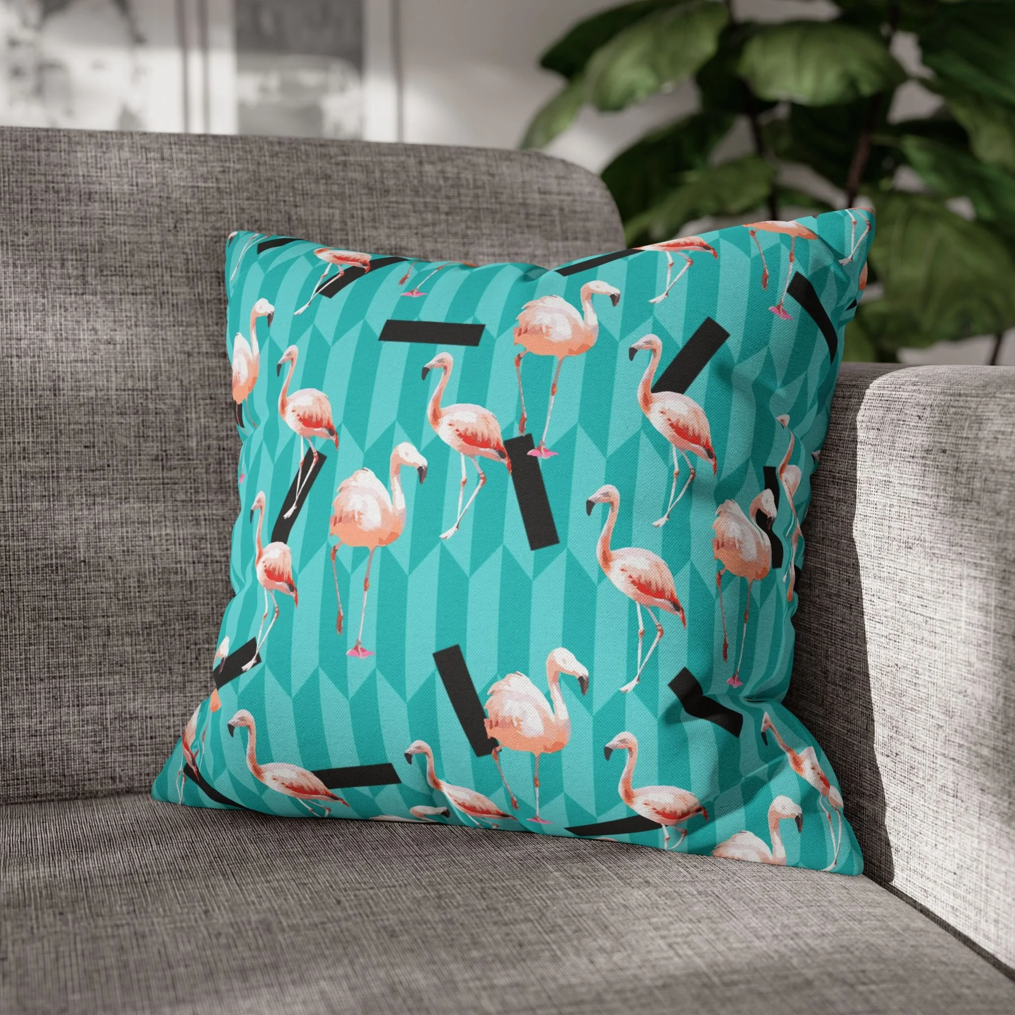 Taffy Flamingos - Throw Pillow on Couch.png