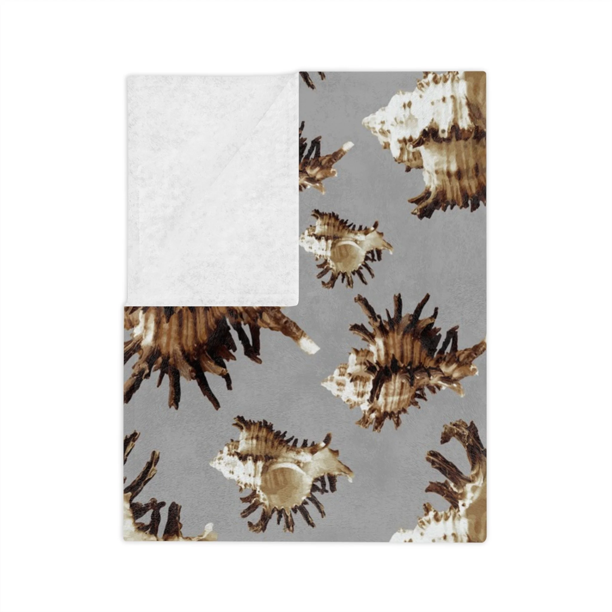 Spiky Conches (on Gray) - Fleece Blanket Folded.png