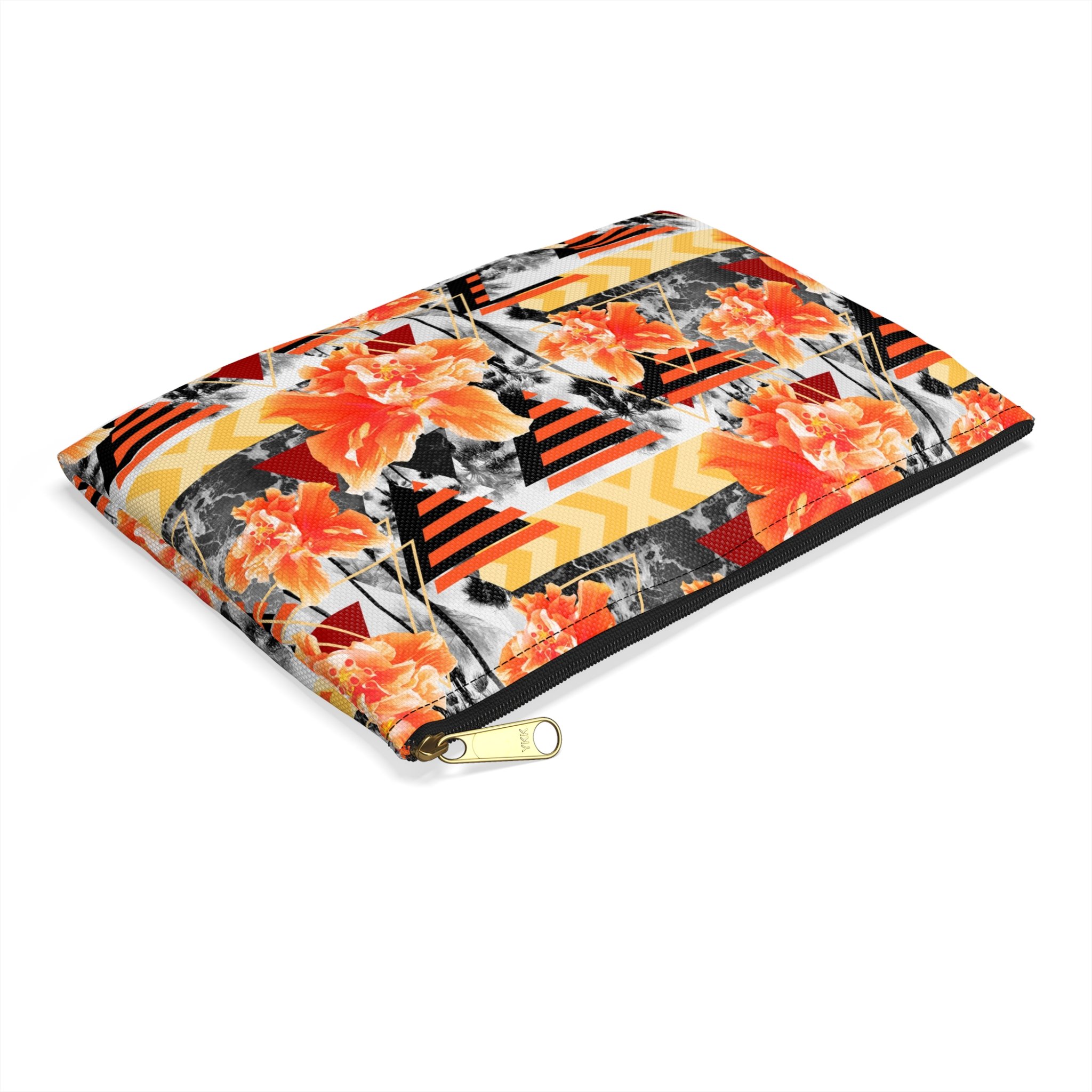 Wild Orange Hibiscus - Accessory Pouch (Small) Side.png