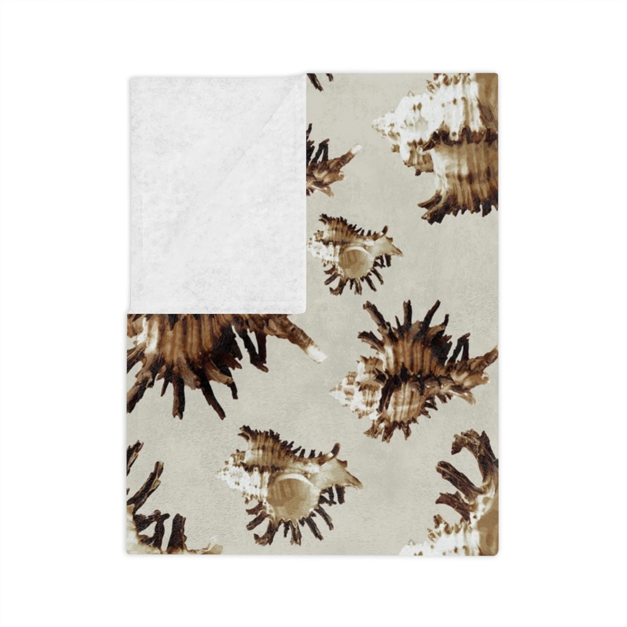 Spiky Conches (on Light Grayish Yellow) - Fleece Blanket Folded.png