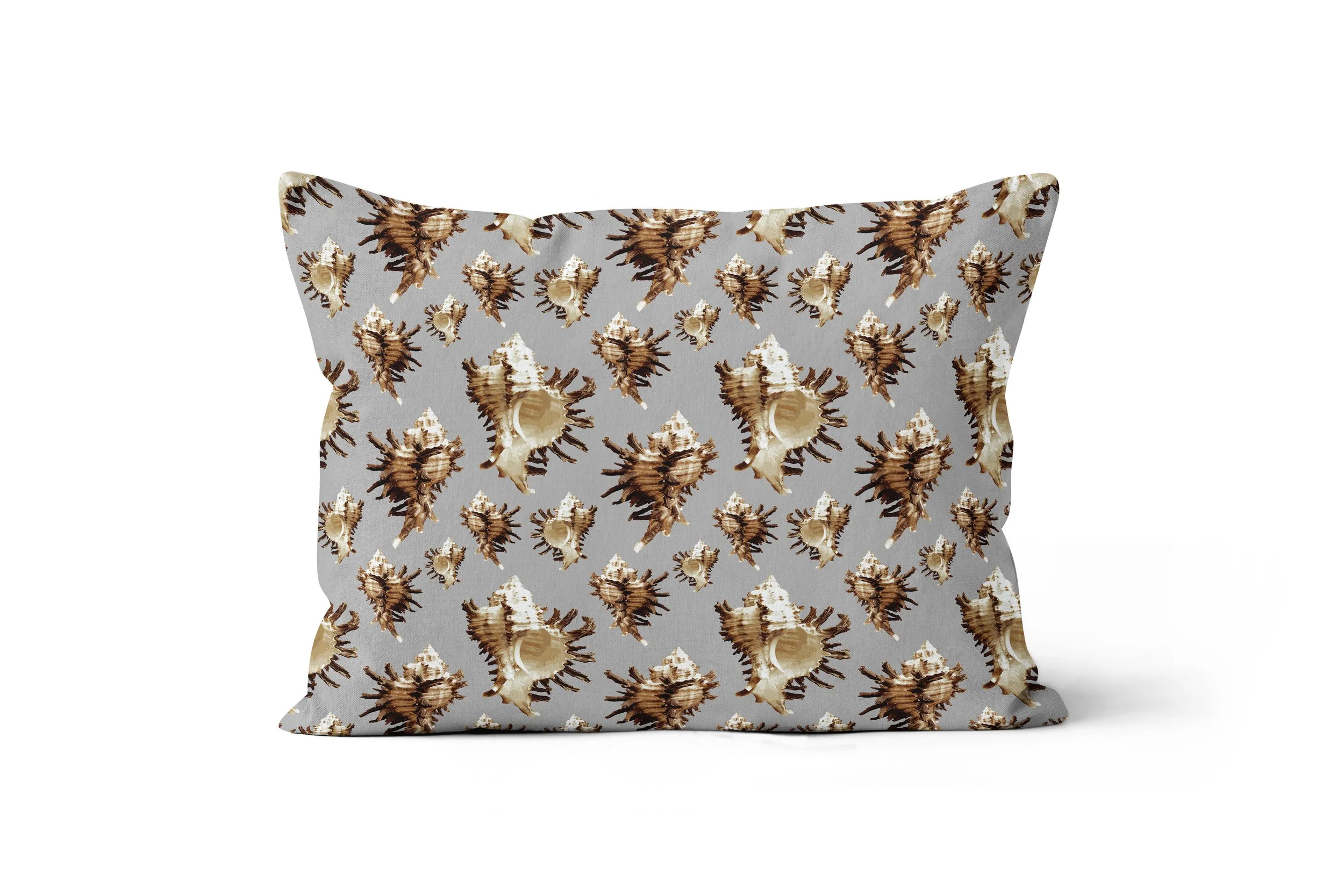 Spiky Conches (on Gray) - Boudoir Pillow