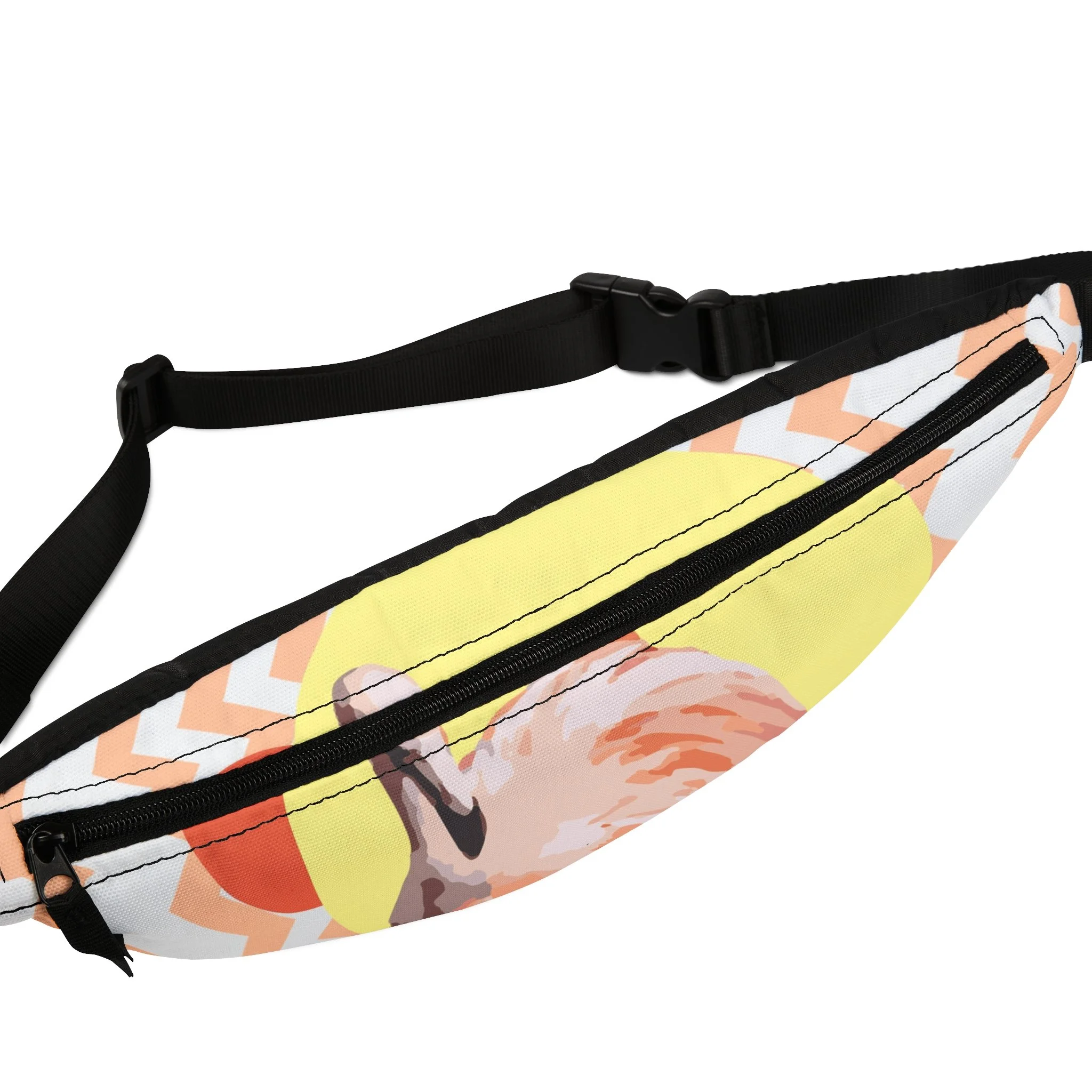 Zig Zag Flamingo - Fanny Pack Top.png
