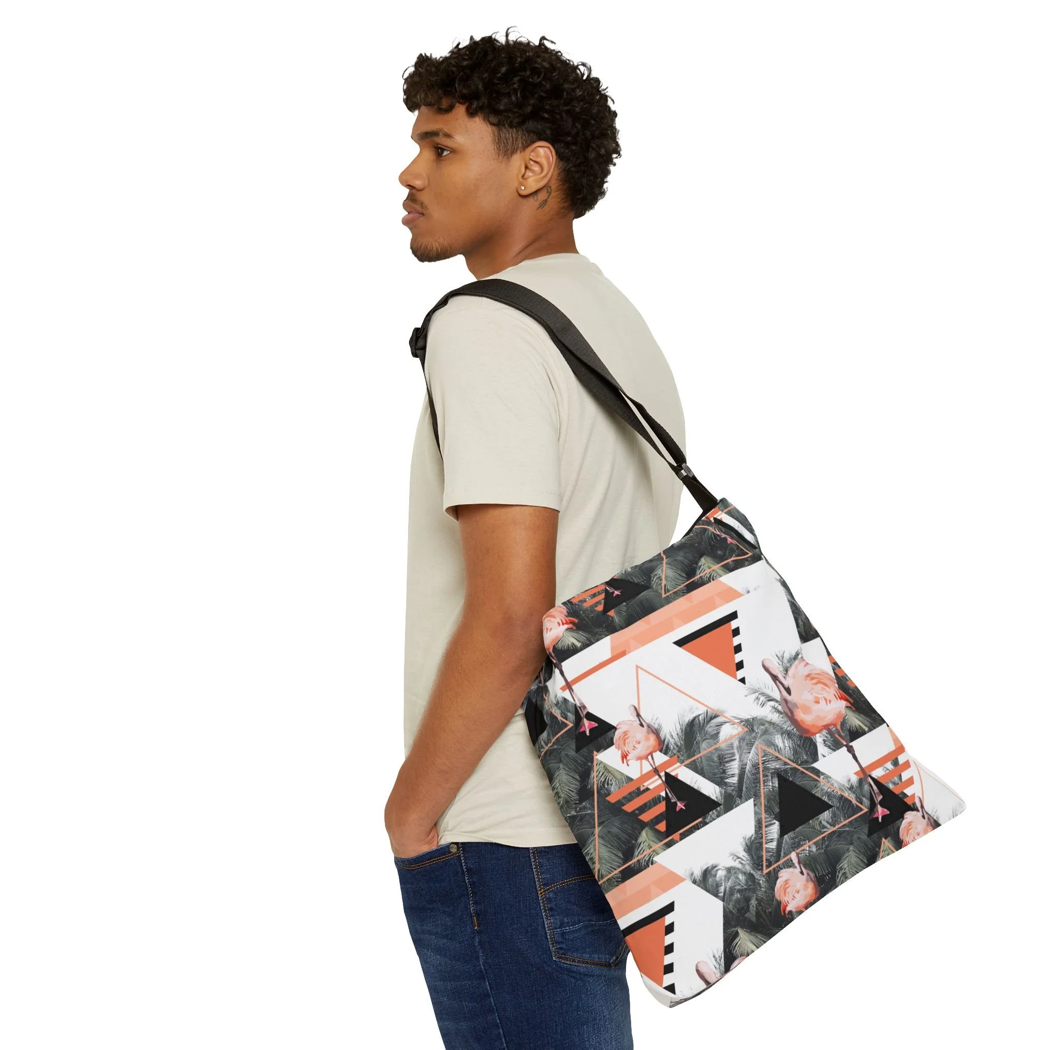 Black Beach Flamingos - Tote Bag 18x18 Person 2 Adjustable.png