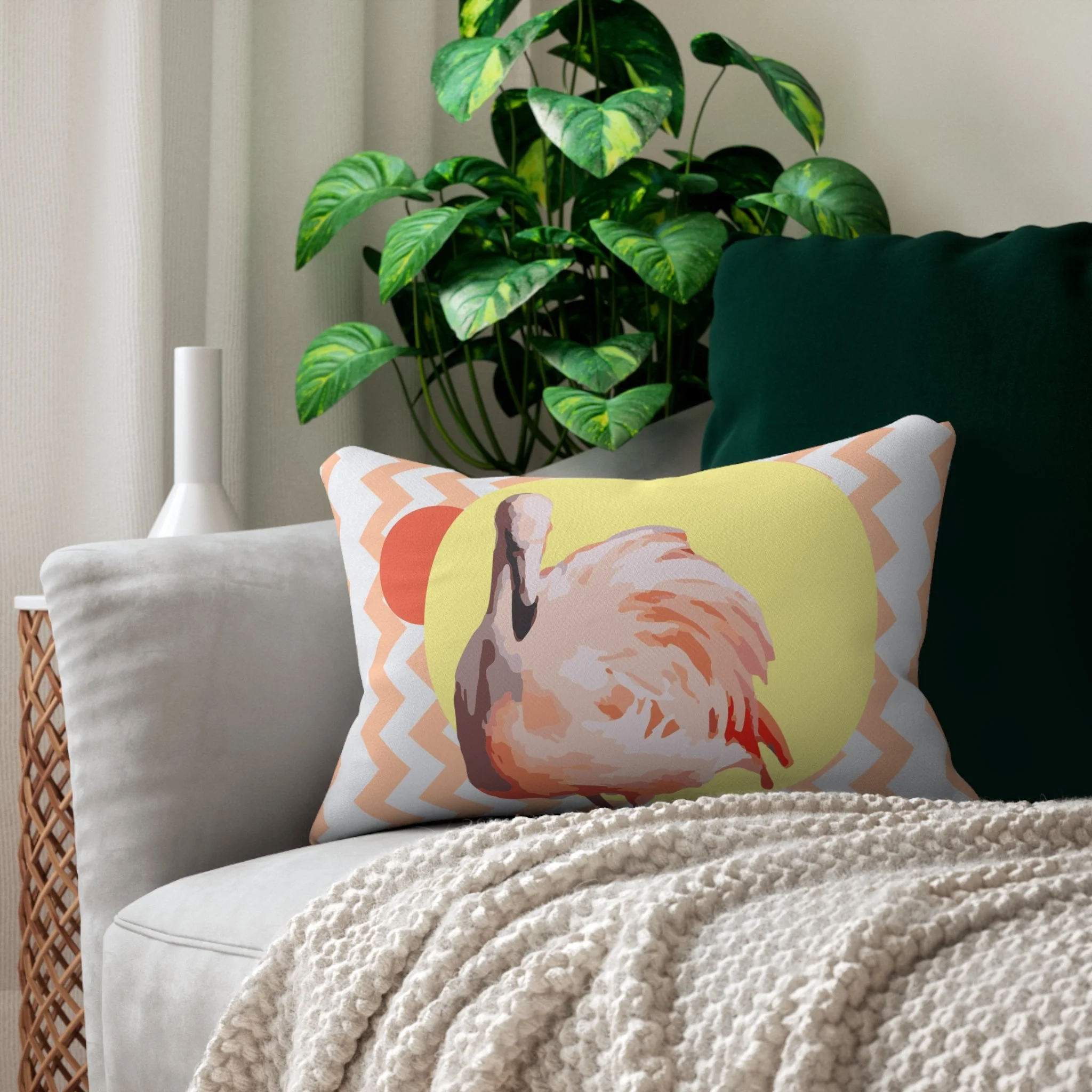 Zig Zag Flamingo - Lumbar Pillow on Couch.png
